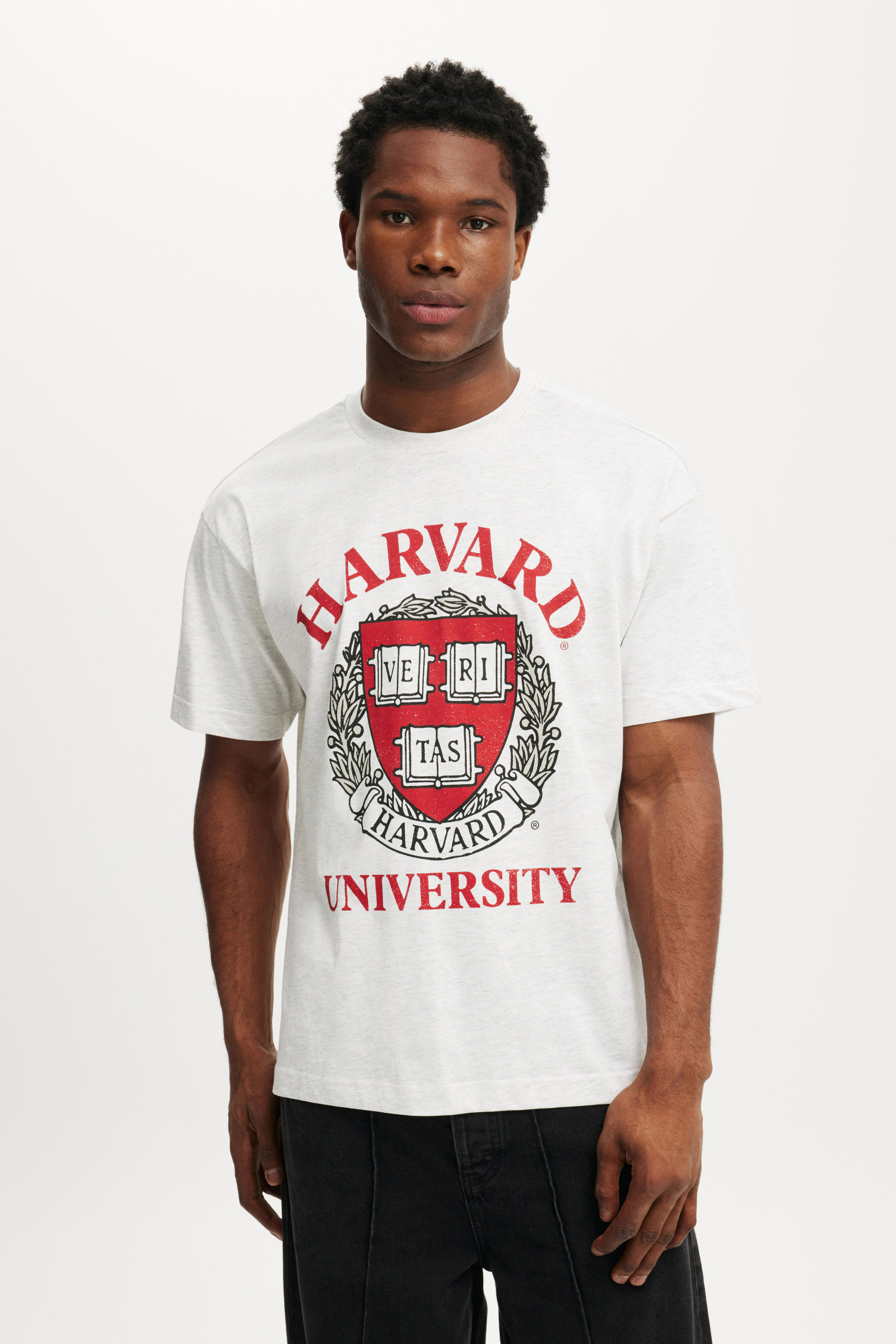 Box Fit License T-Shirt lcn har white marle / harvard - crest