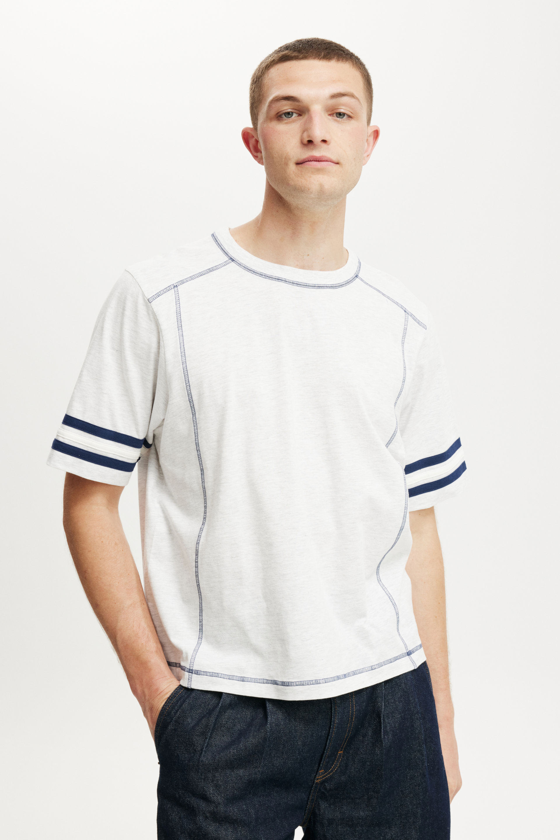 Cropped Fit Panel T-Shirt athletic marle