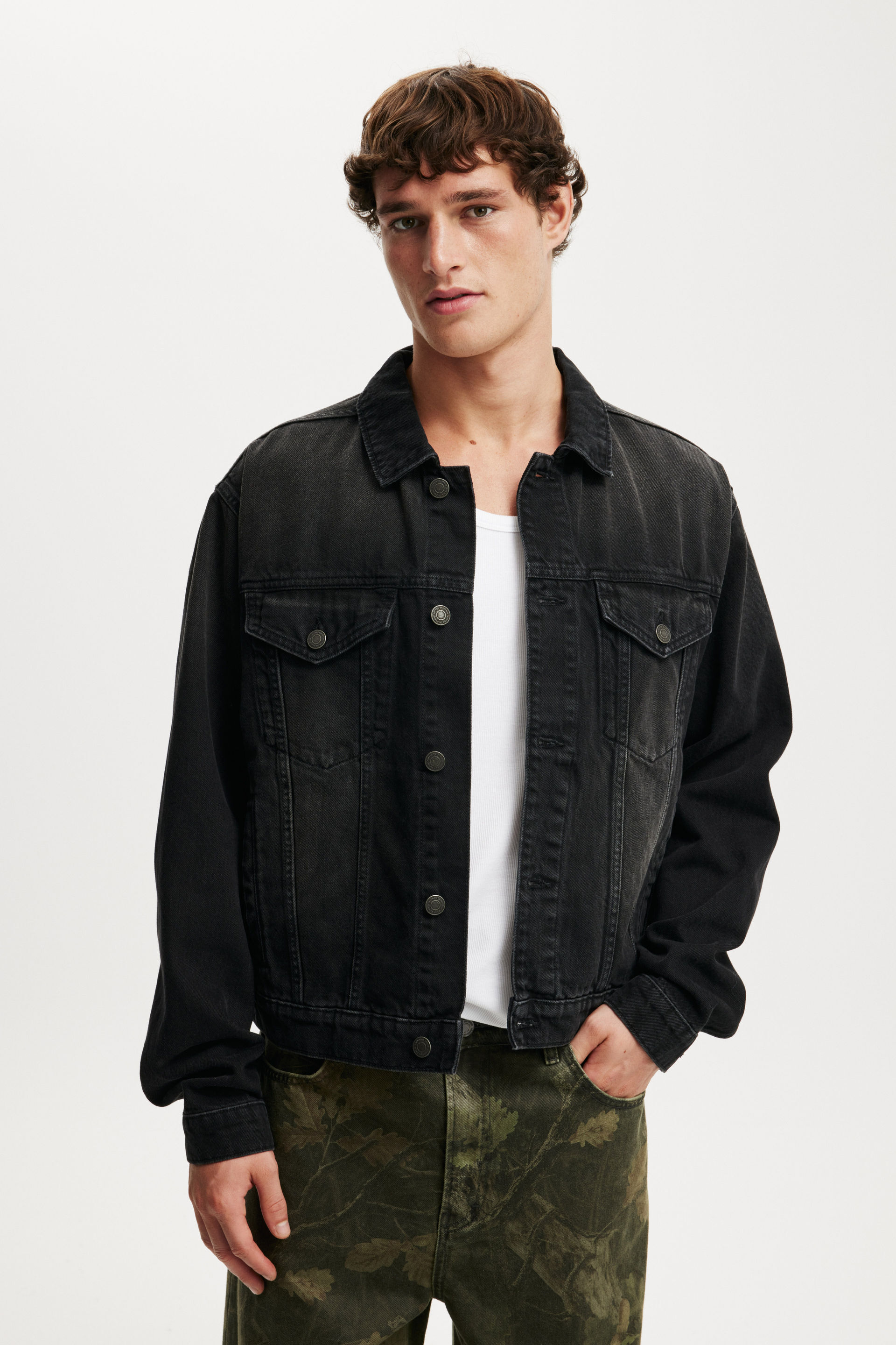 Denim Trucker Jacket y2k washed black