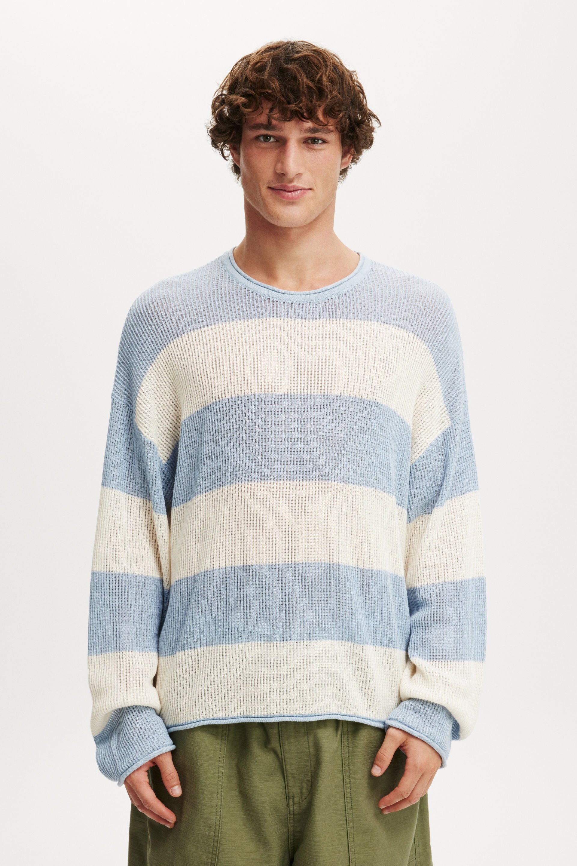 Relaxed Summer Knit blue stripe
