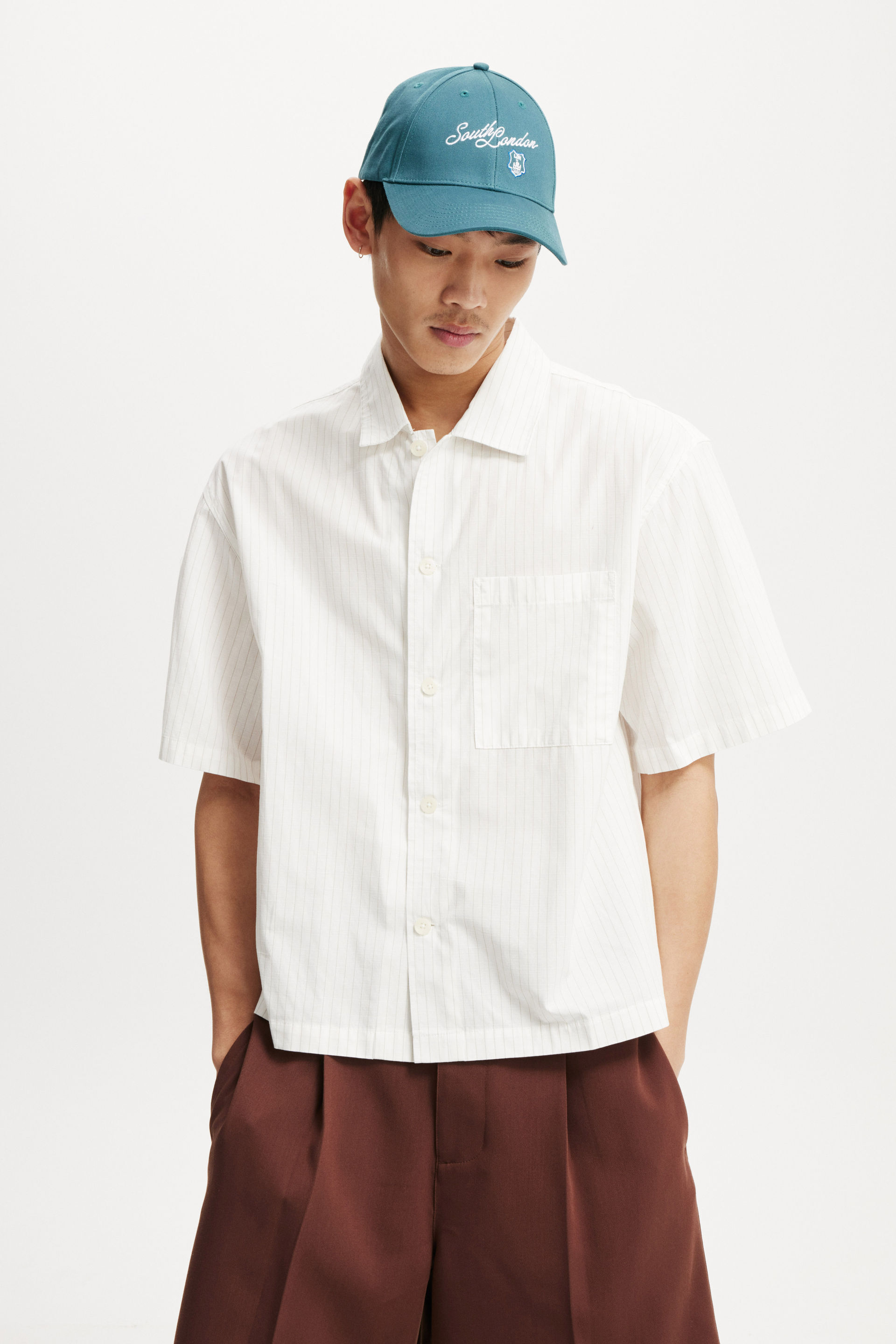Ventura Short Sleeve Shirt off white stripe