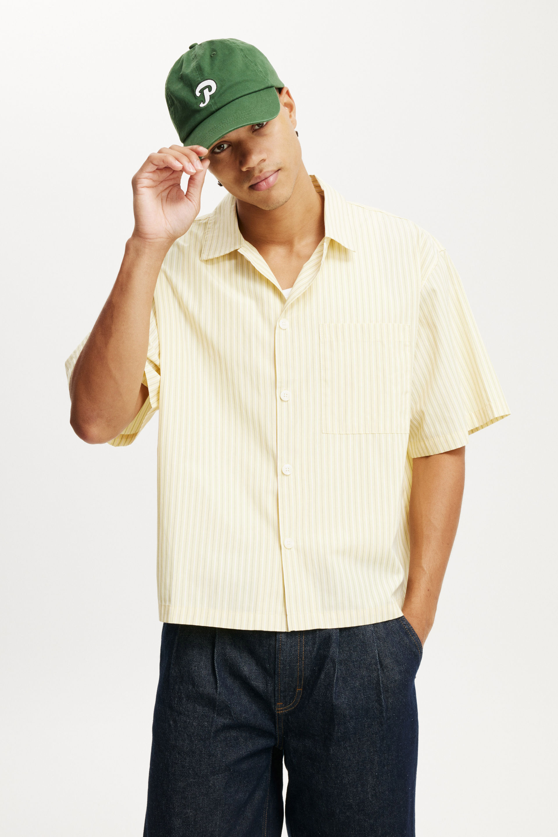 Ventura Short Sleeve Shirt summer yellow stripe