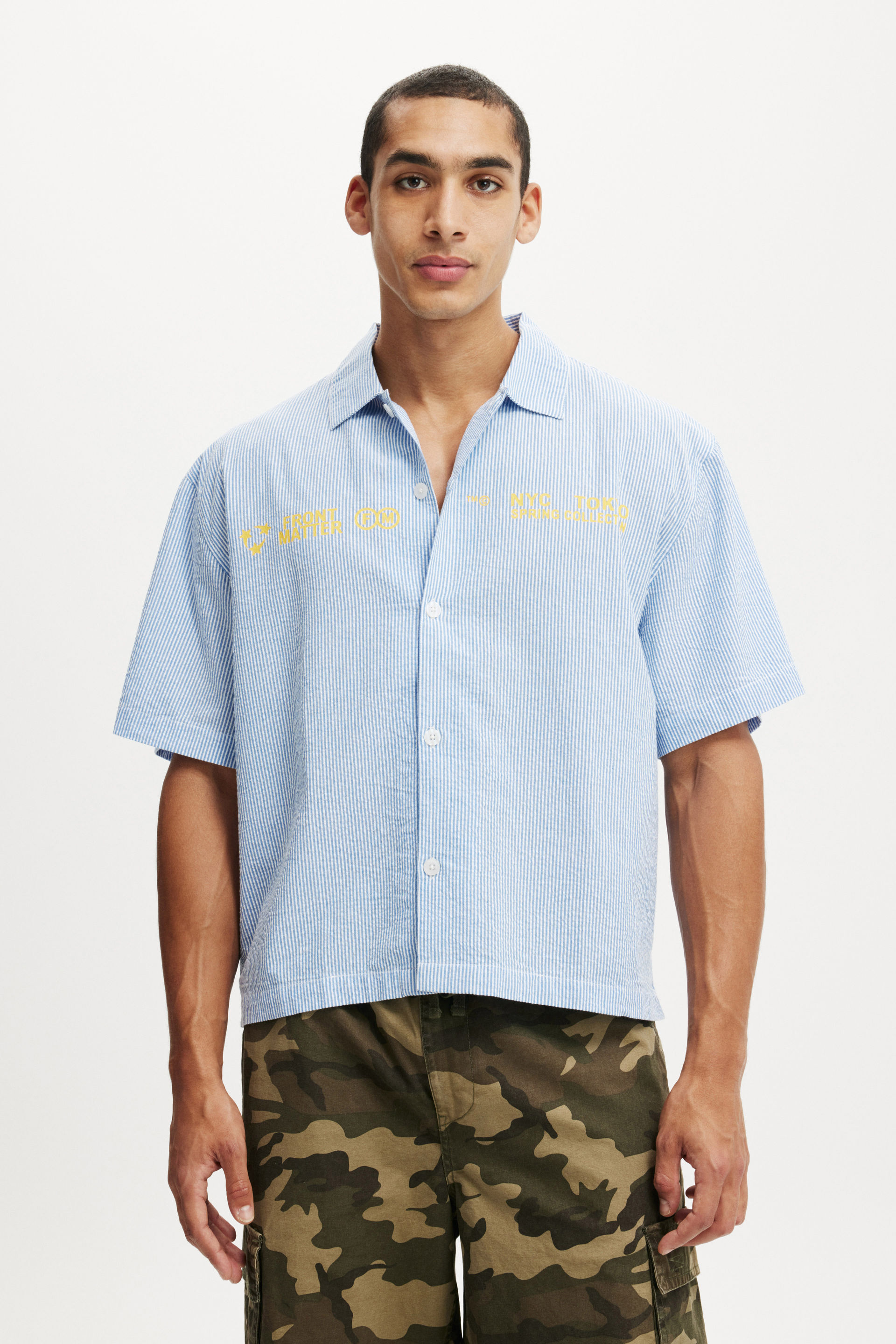 Ventura Short Sleeve Shirt blue stripe / print
