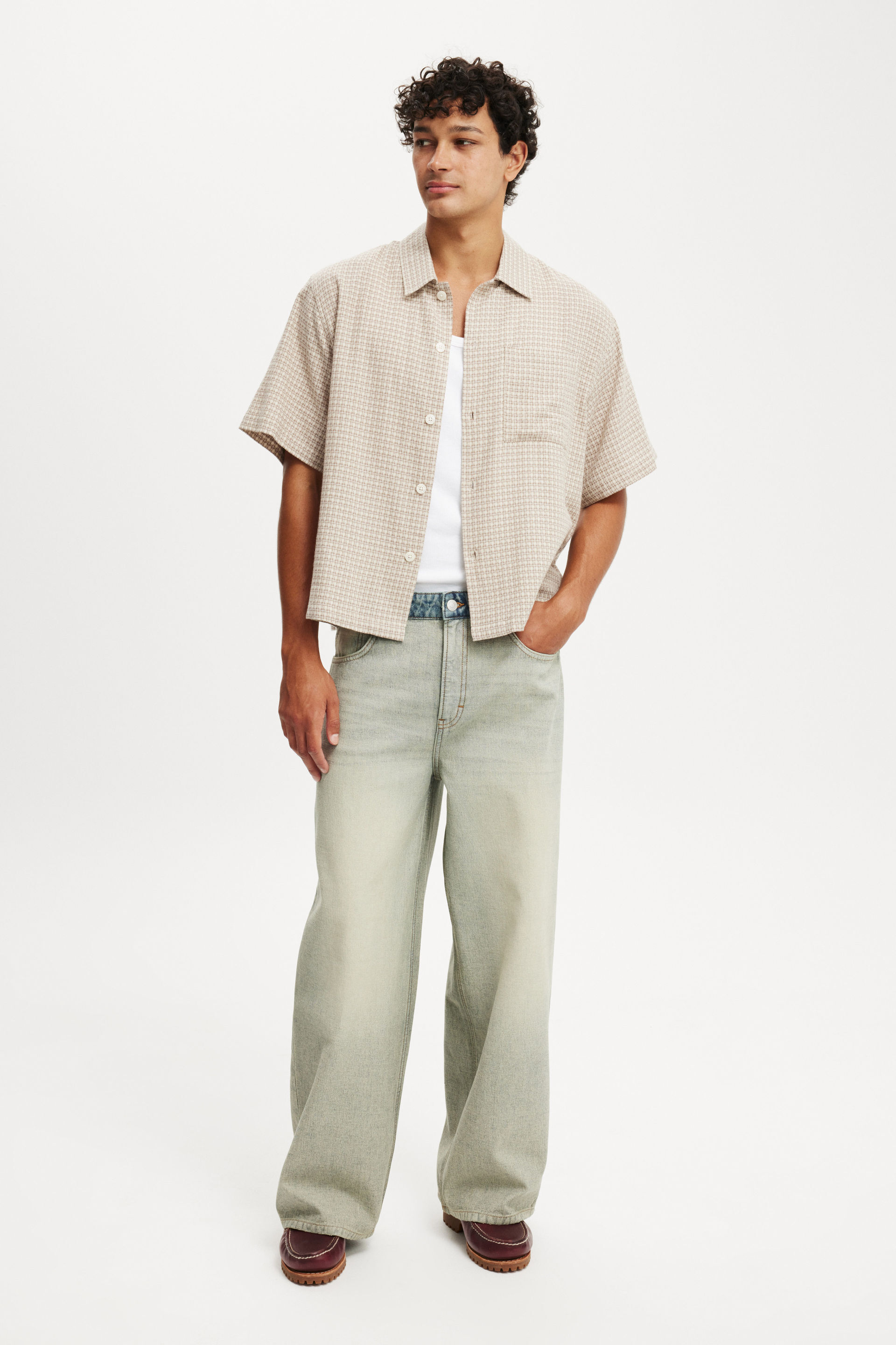 Super Baggy Reverse Jean backwards blue