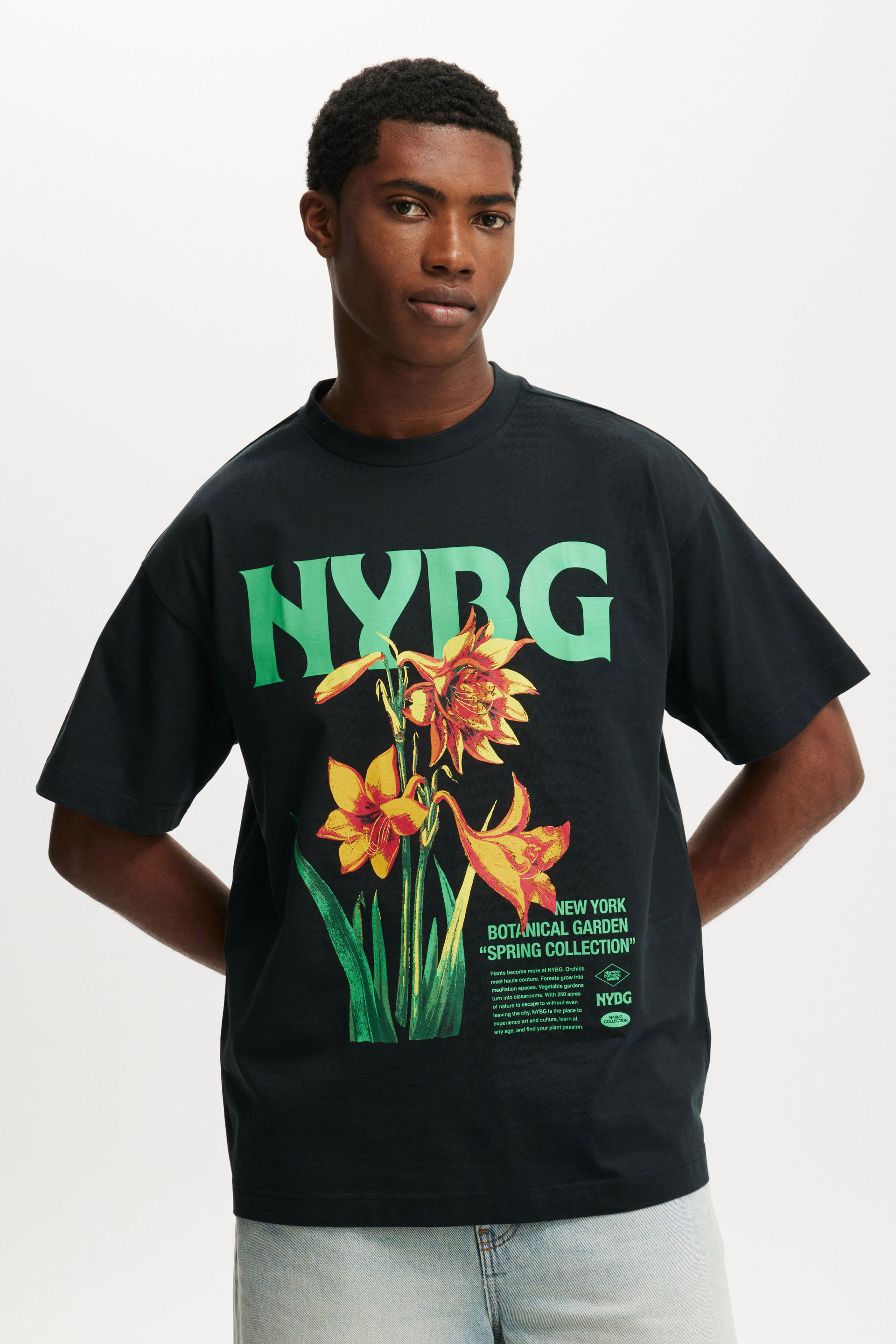 New York Botanical Garden Box Fit T-Shirt lcn nybg black/nybg - spring collection