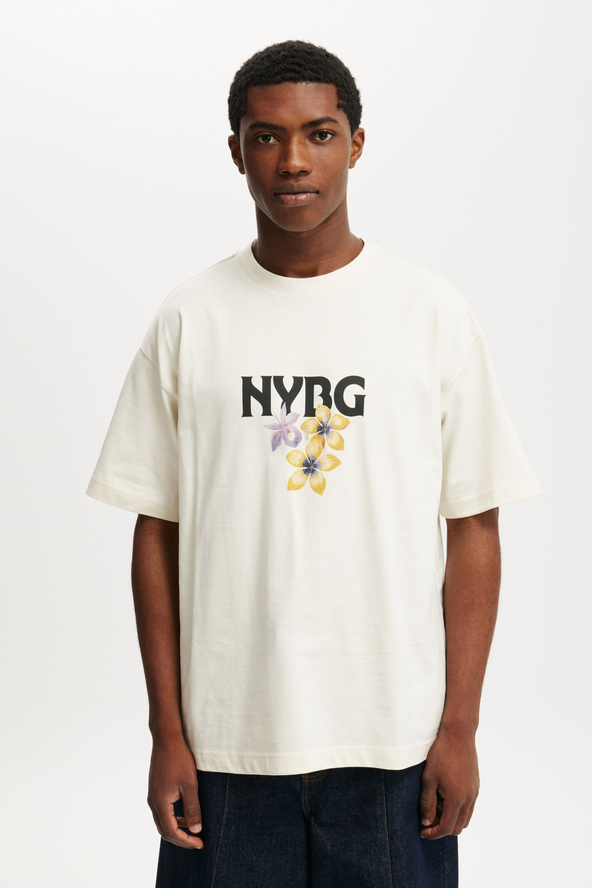 New York Botanical Garden Box Fit T-Shirt lcn nybg cream puff/nybg - flowers