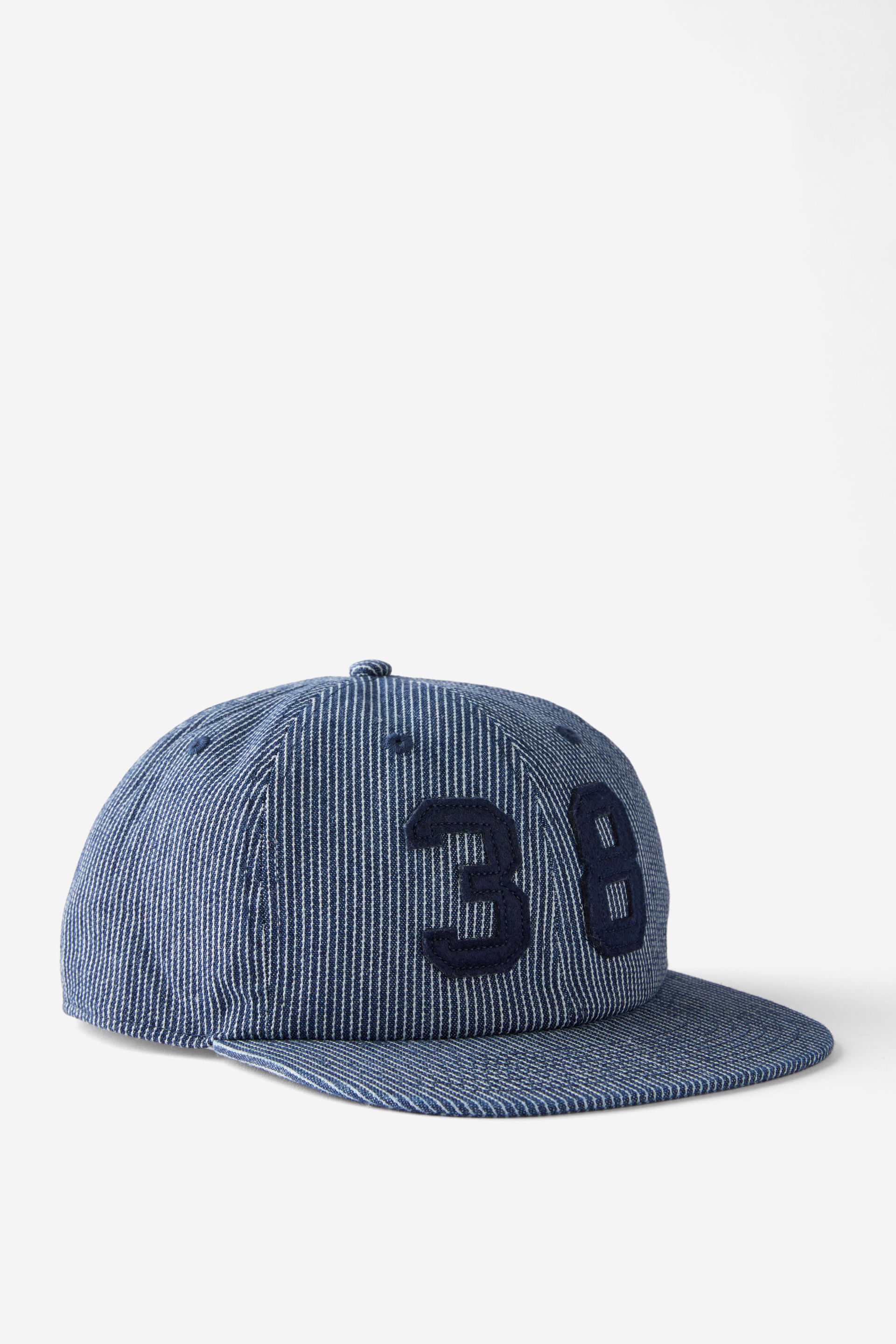 6 Panel Ball Cap blue and white stripe/38
