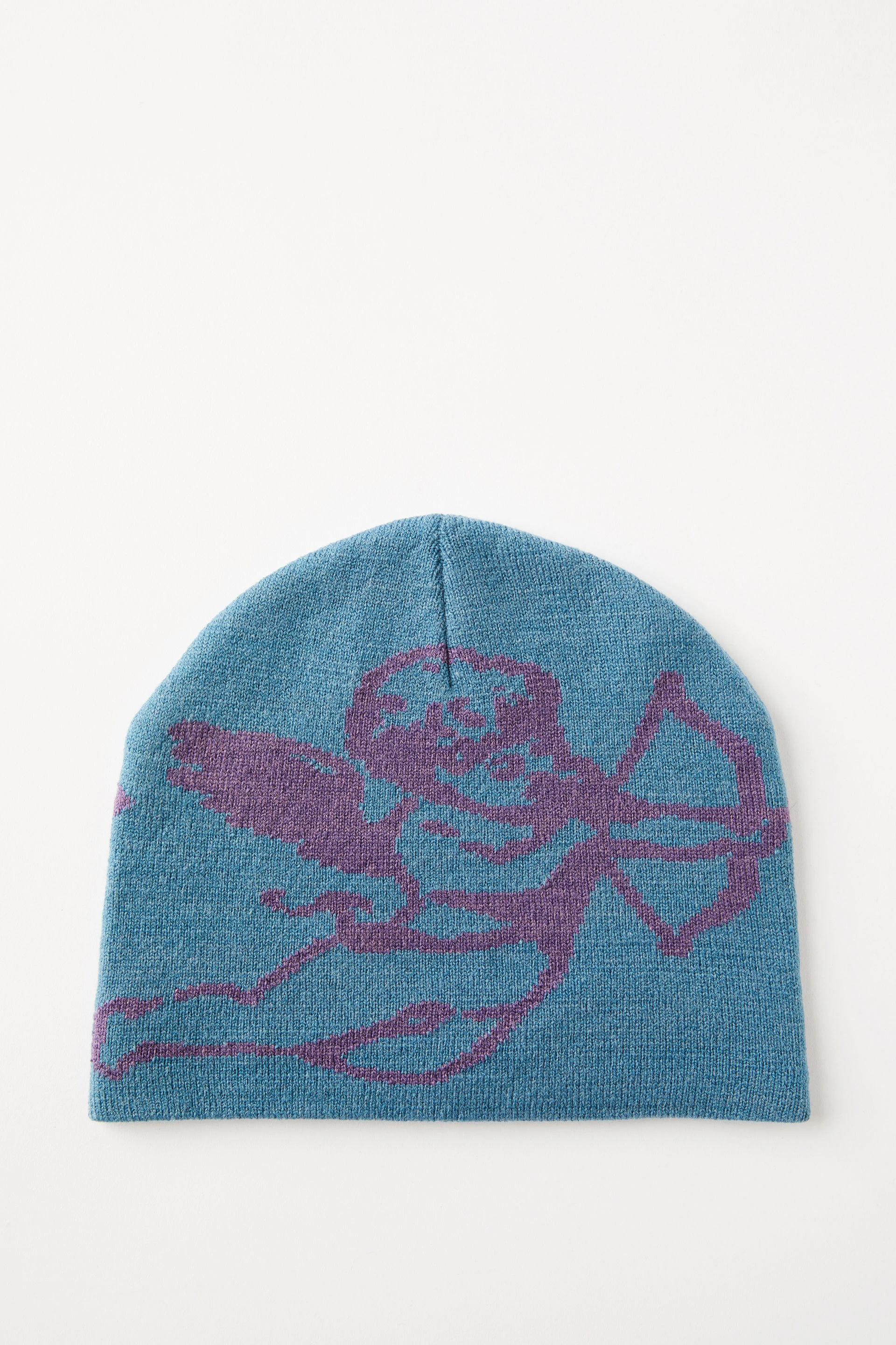 Skull Beanie petrol blue/purple/cupid