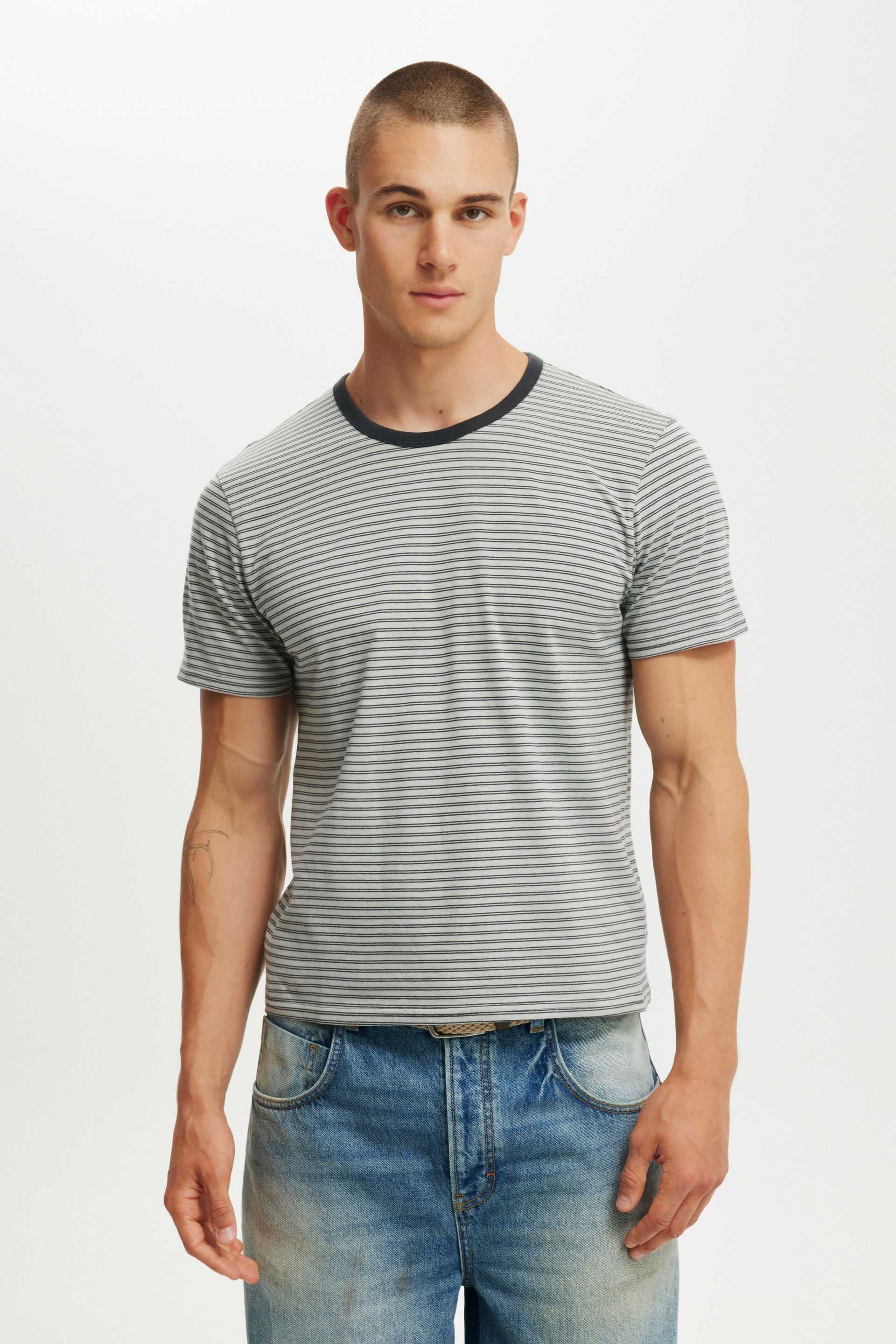 Baby T-Shirt grey micro stripe