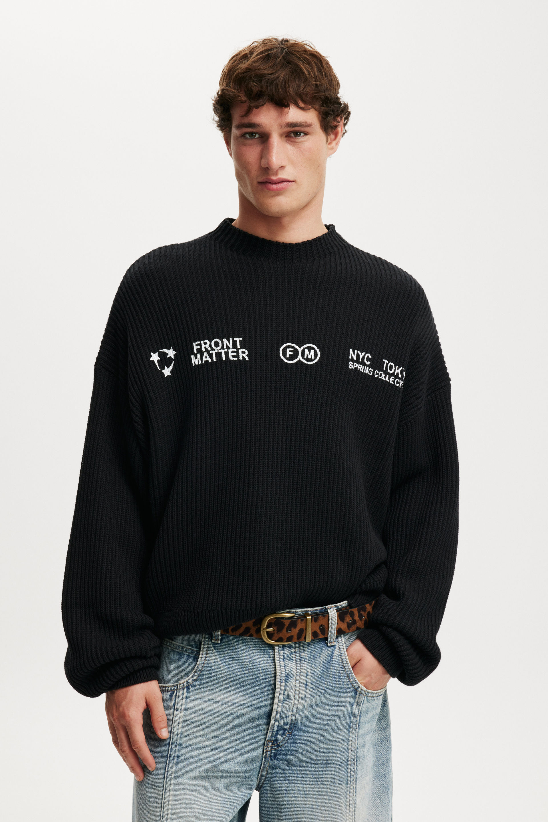 Relaxed Crew Knit black