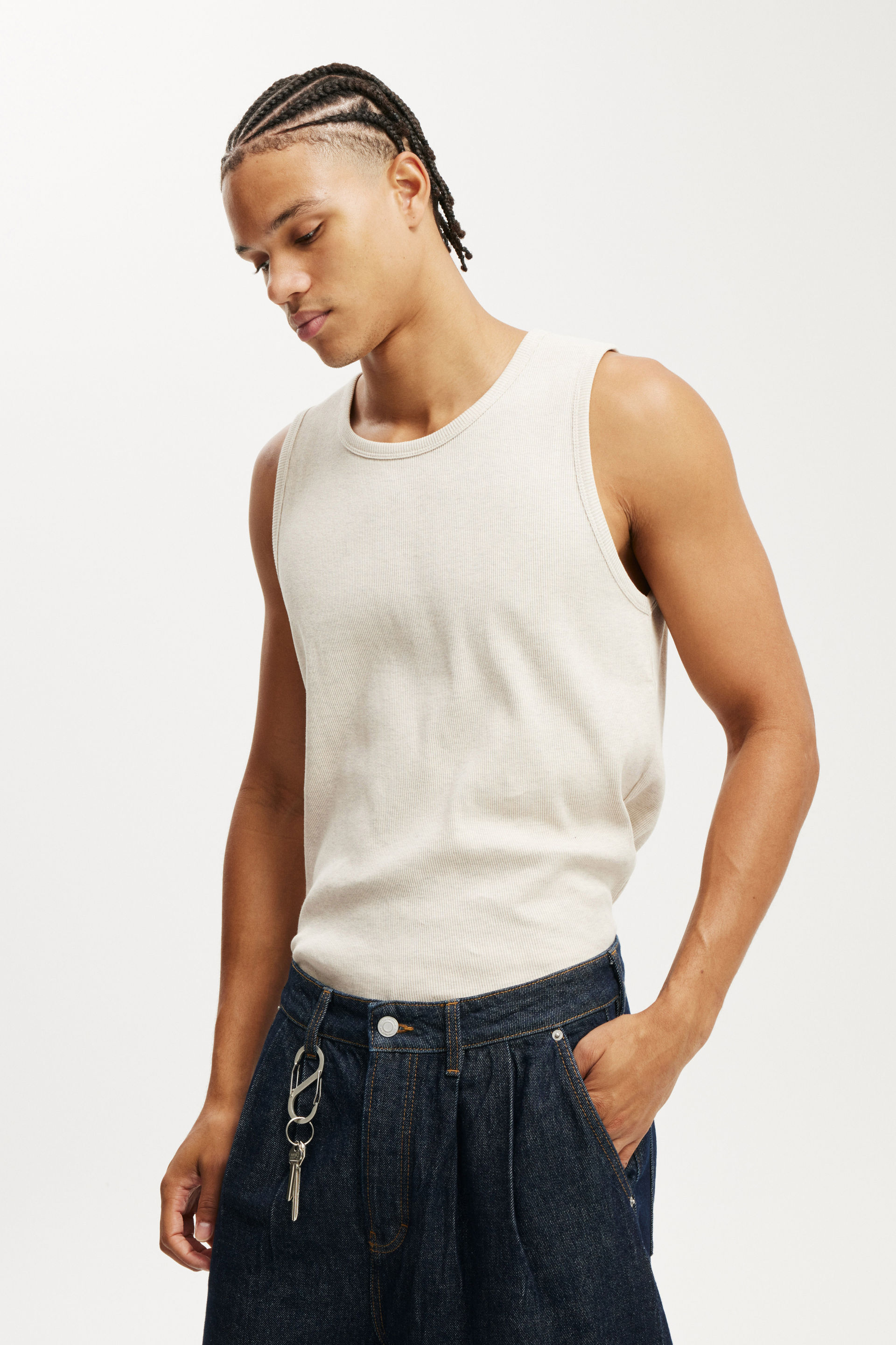 Rib Tank oatmeal marle