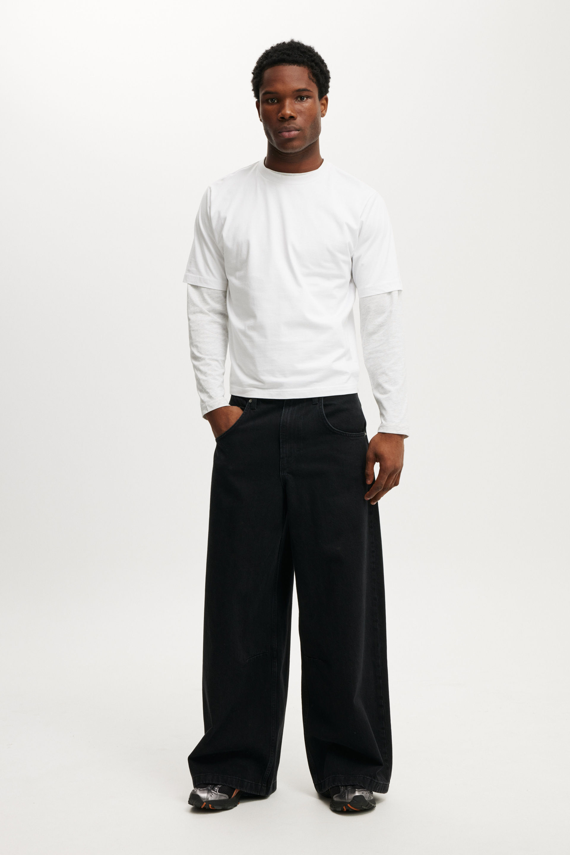 Y2k Super Baggy Jean dire black