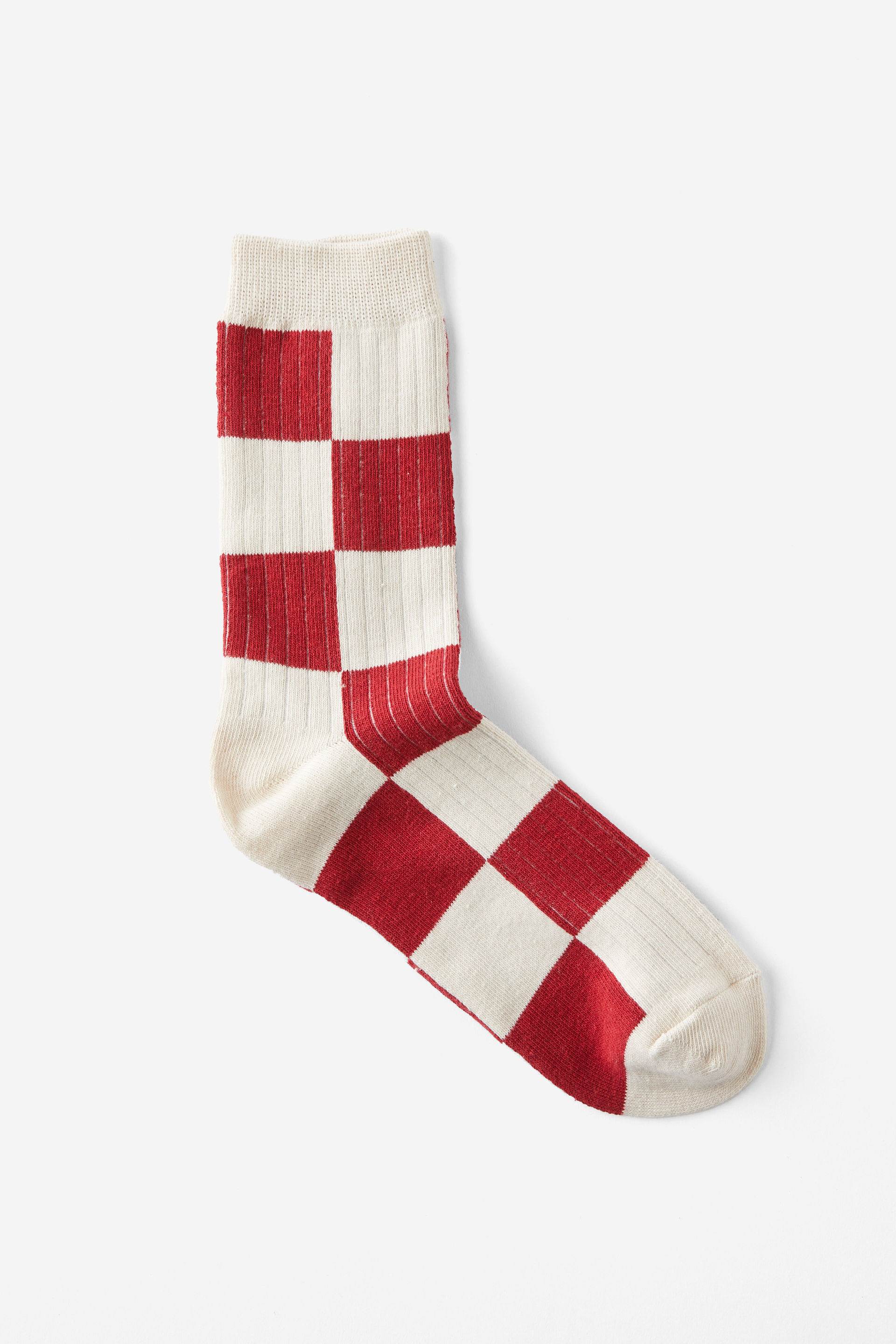 Fashion Sock bone/red checker 1 8678-fashion-sock-bone-red-checker-1.jpg