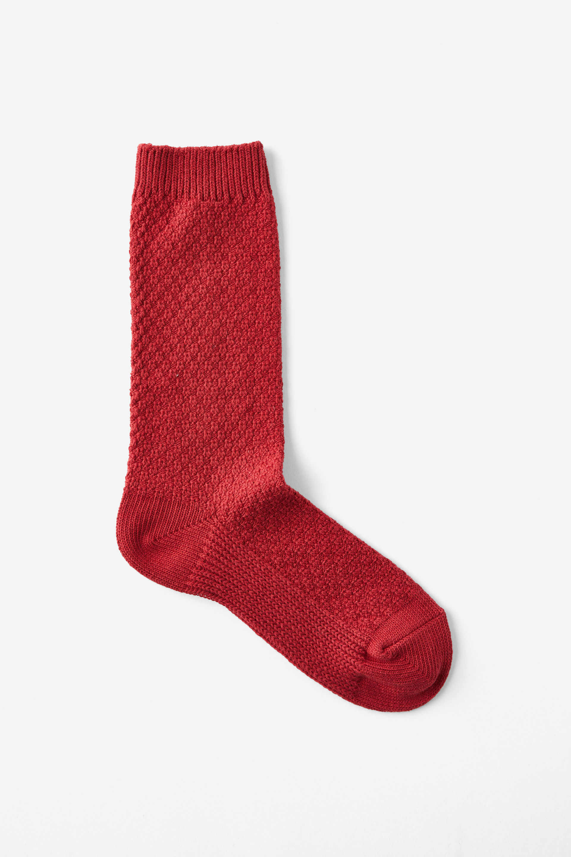 Waffle Sock deep red