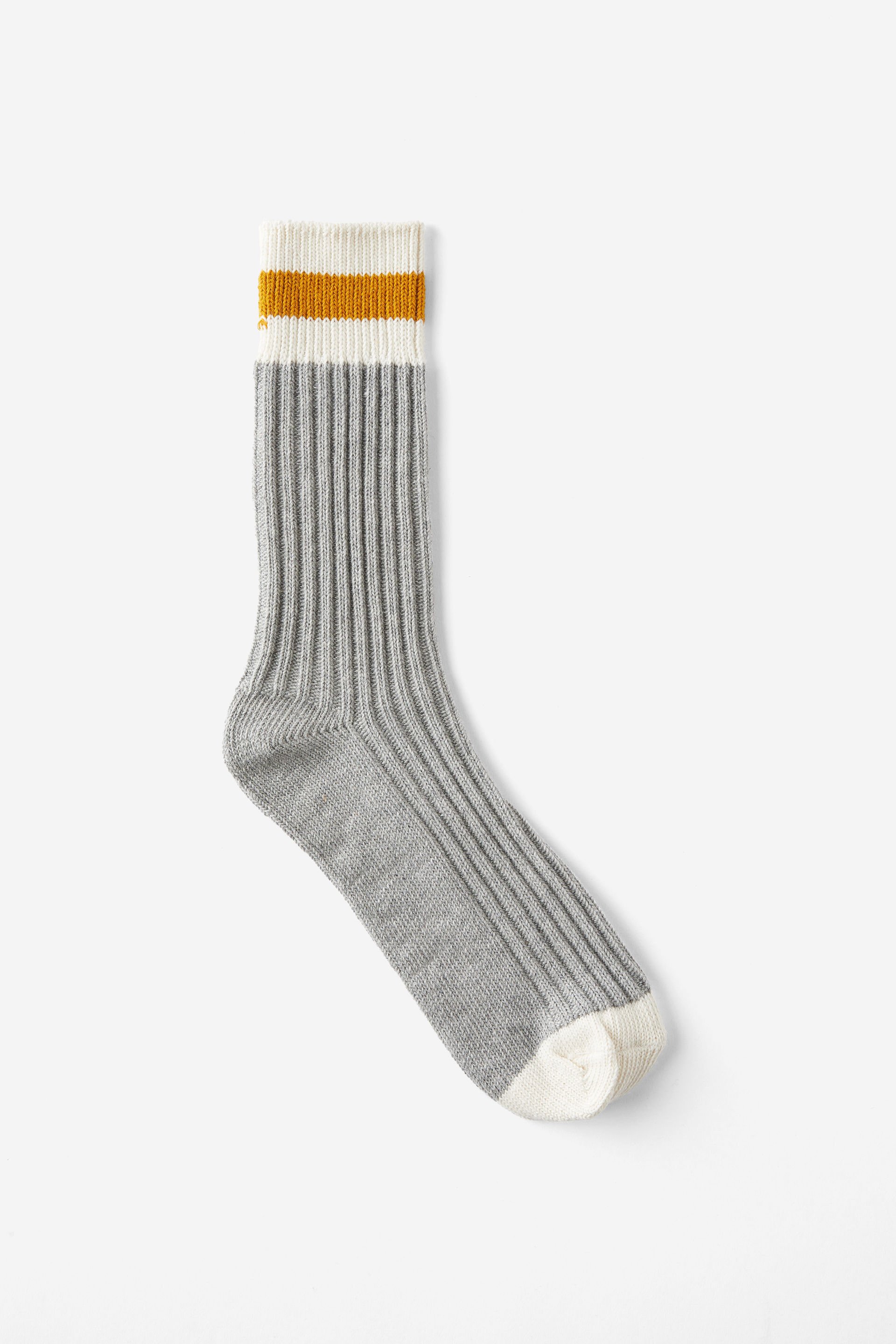 Rib Stripe Sock lt grey marle/bone/vintage gold