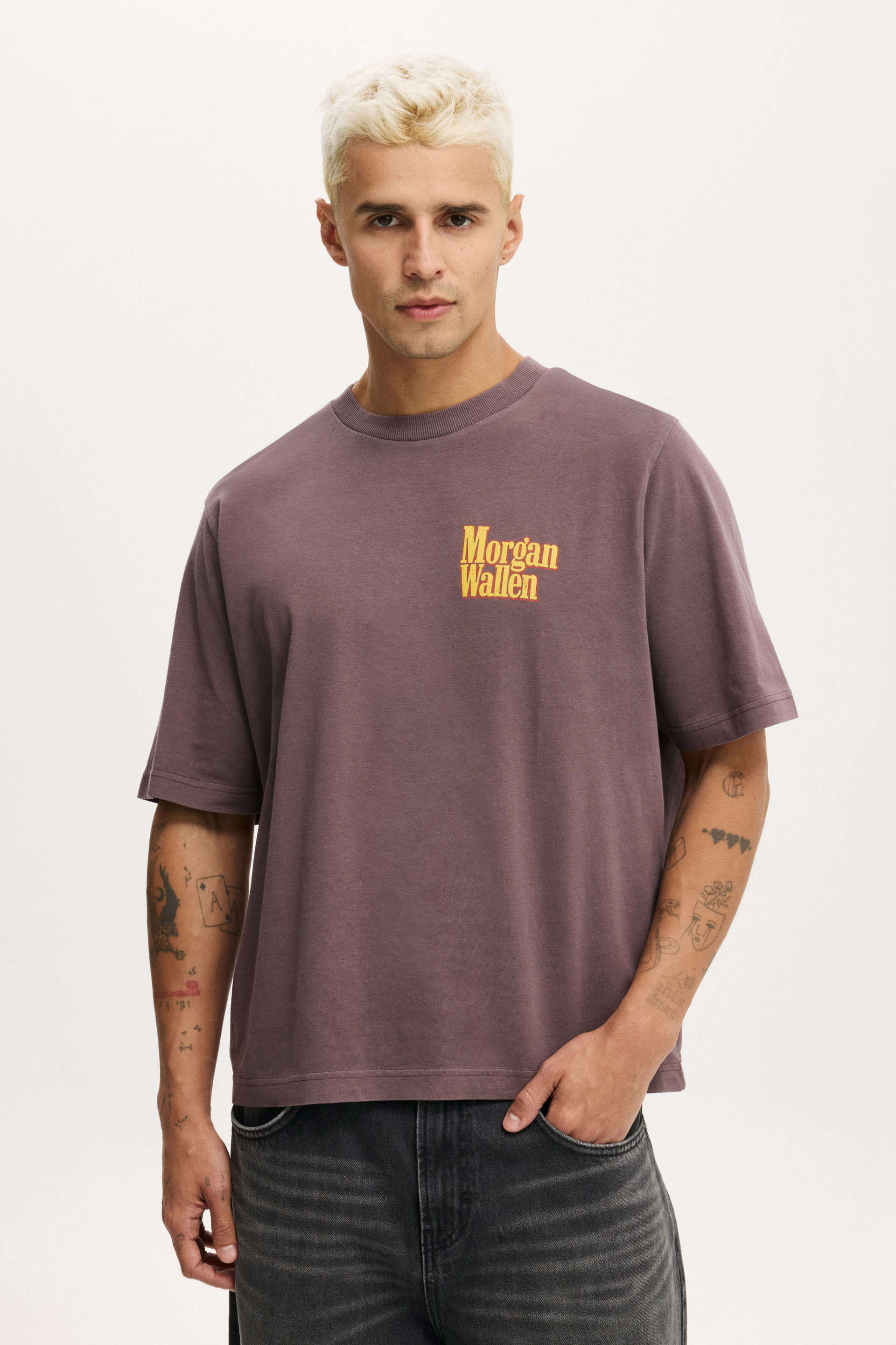 Morgan Wallen Cropped Fit T-Shirt lcn bra dark oak / morgan wallen - pick up tr