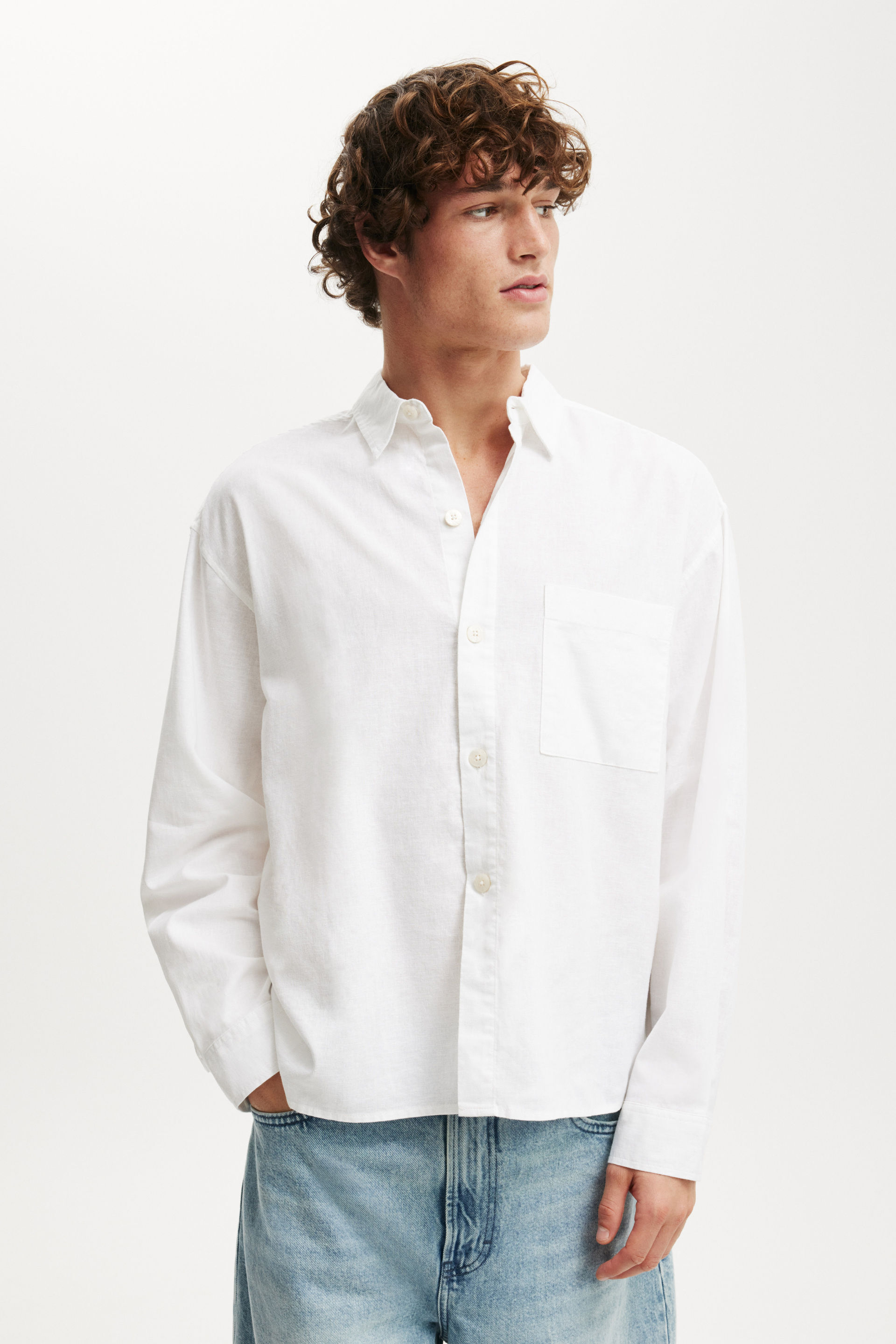 Eli Long Sleeve Shirt white