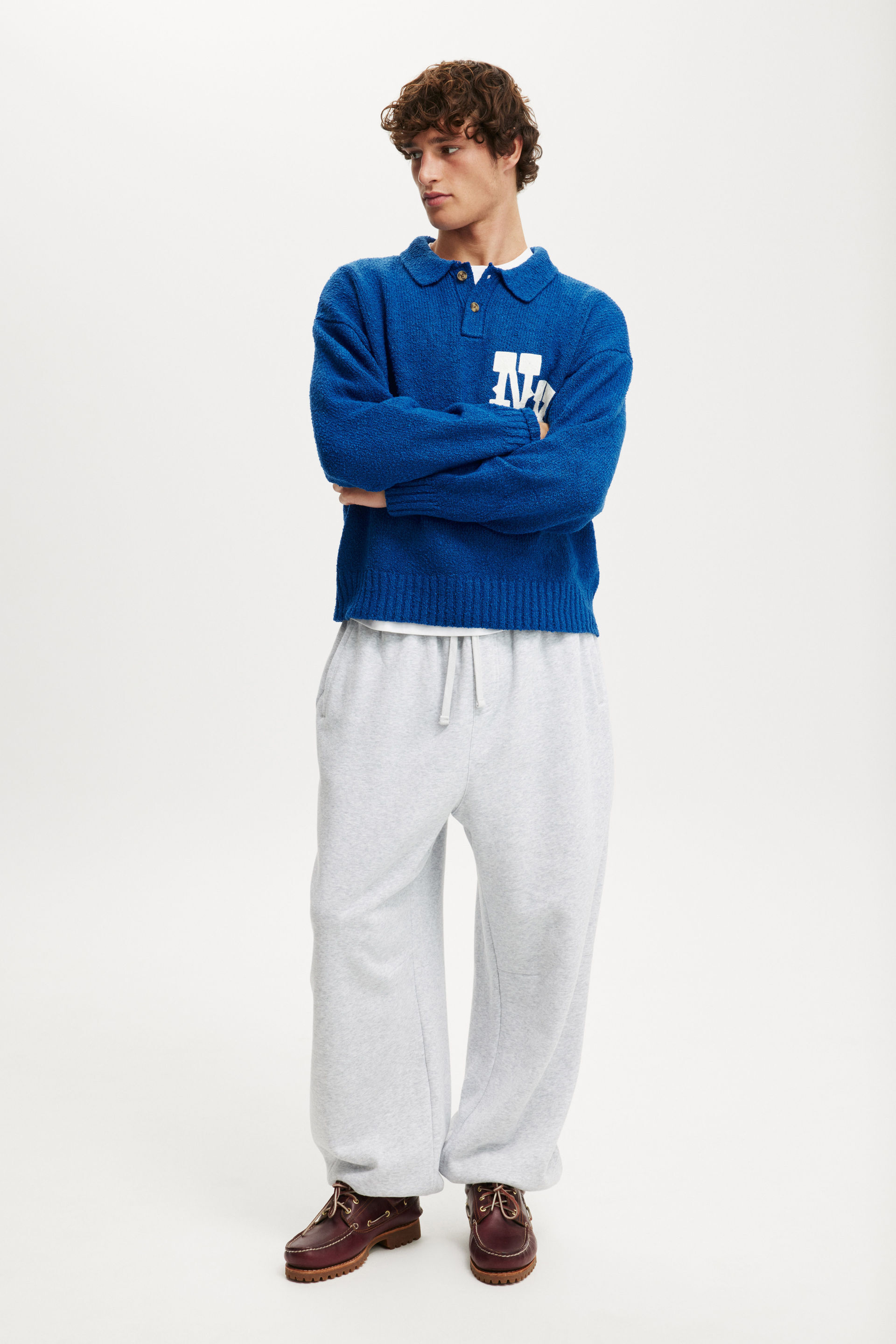 Super Baggy Cuffed Sweatpant grey marle