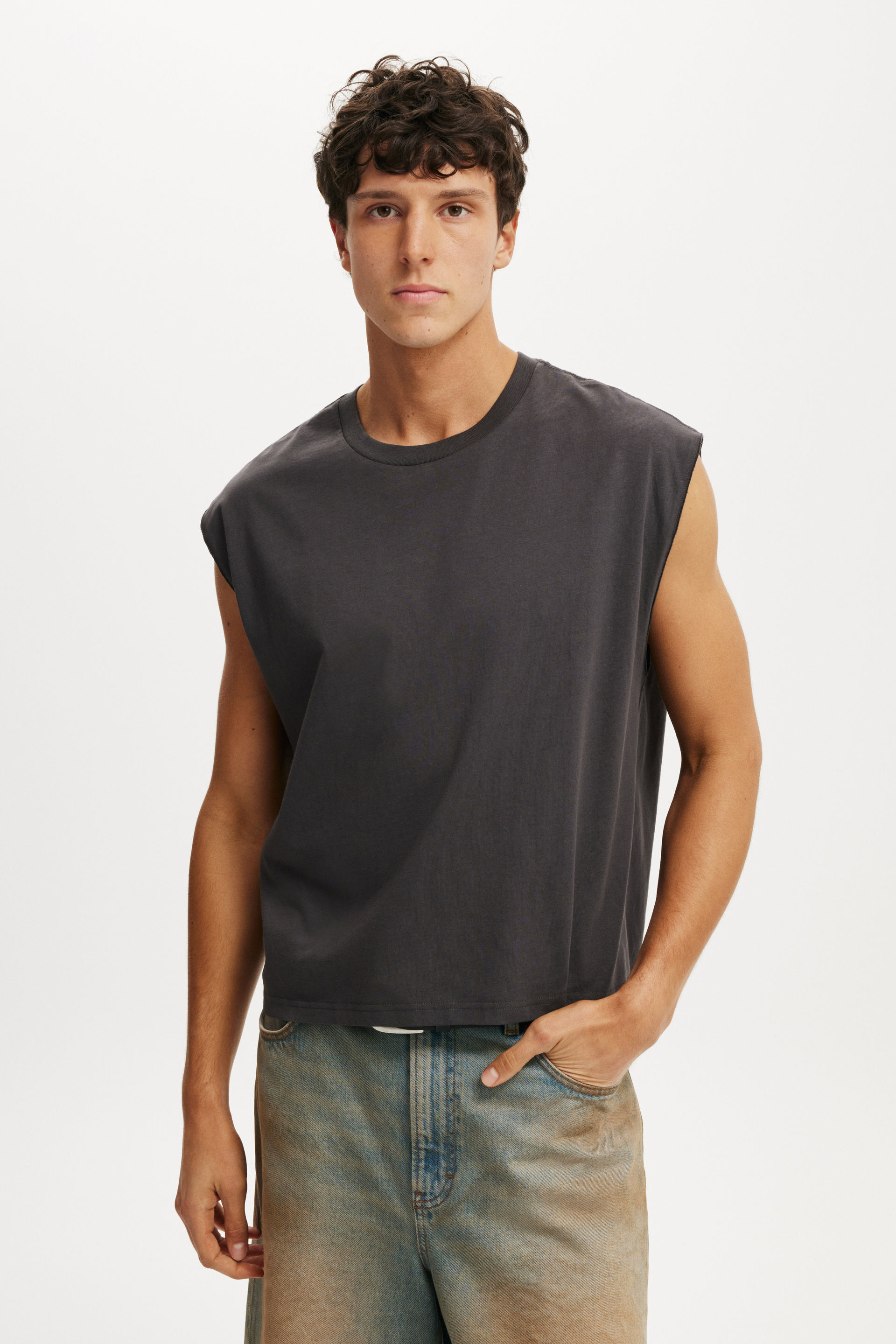 Cropped Fit Muscle faded slate