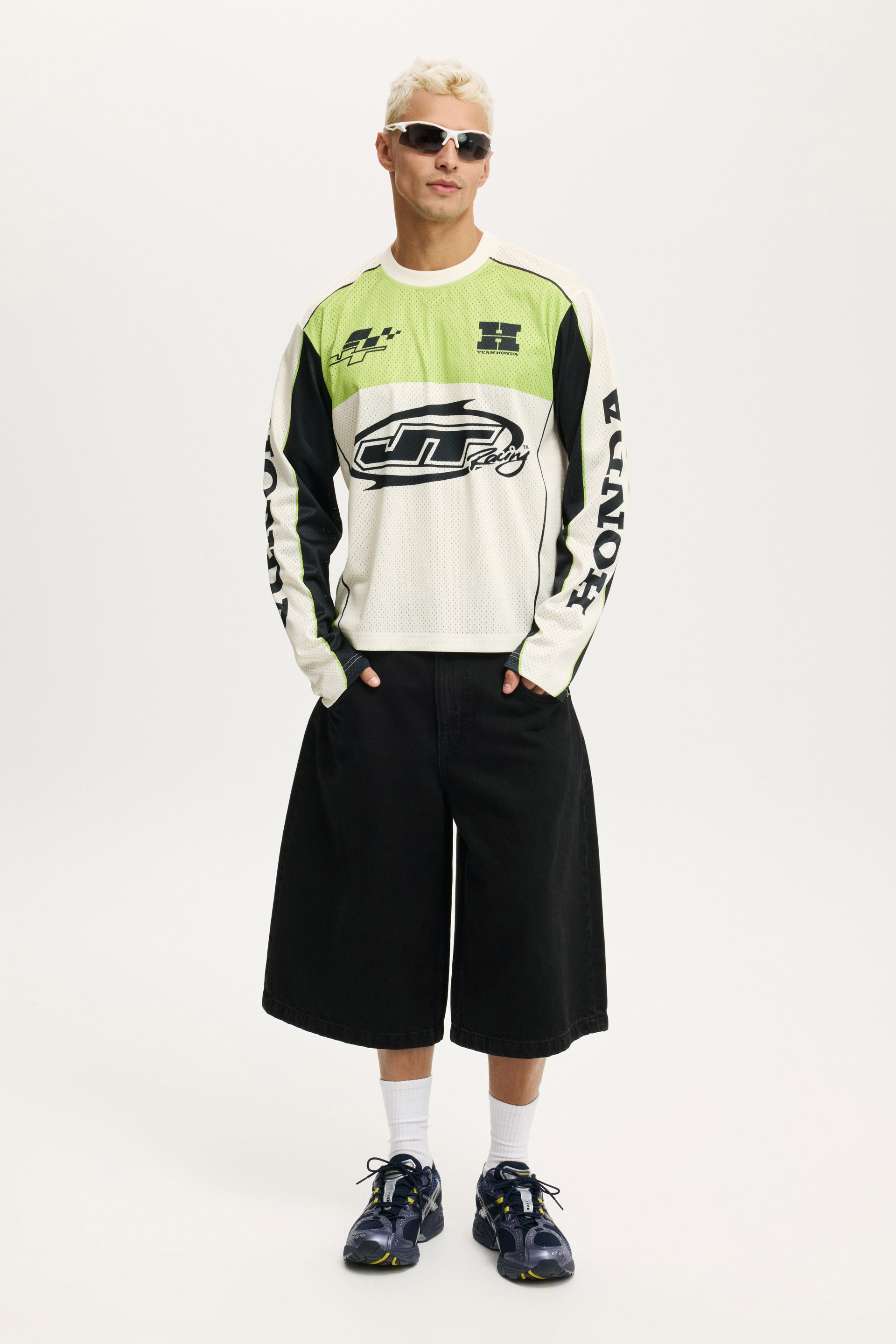 Honda X Jt Racing Ls Football Jersey lcn hon vintage white / jt x honda - logos