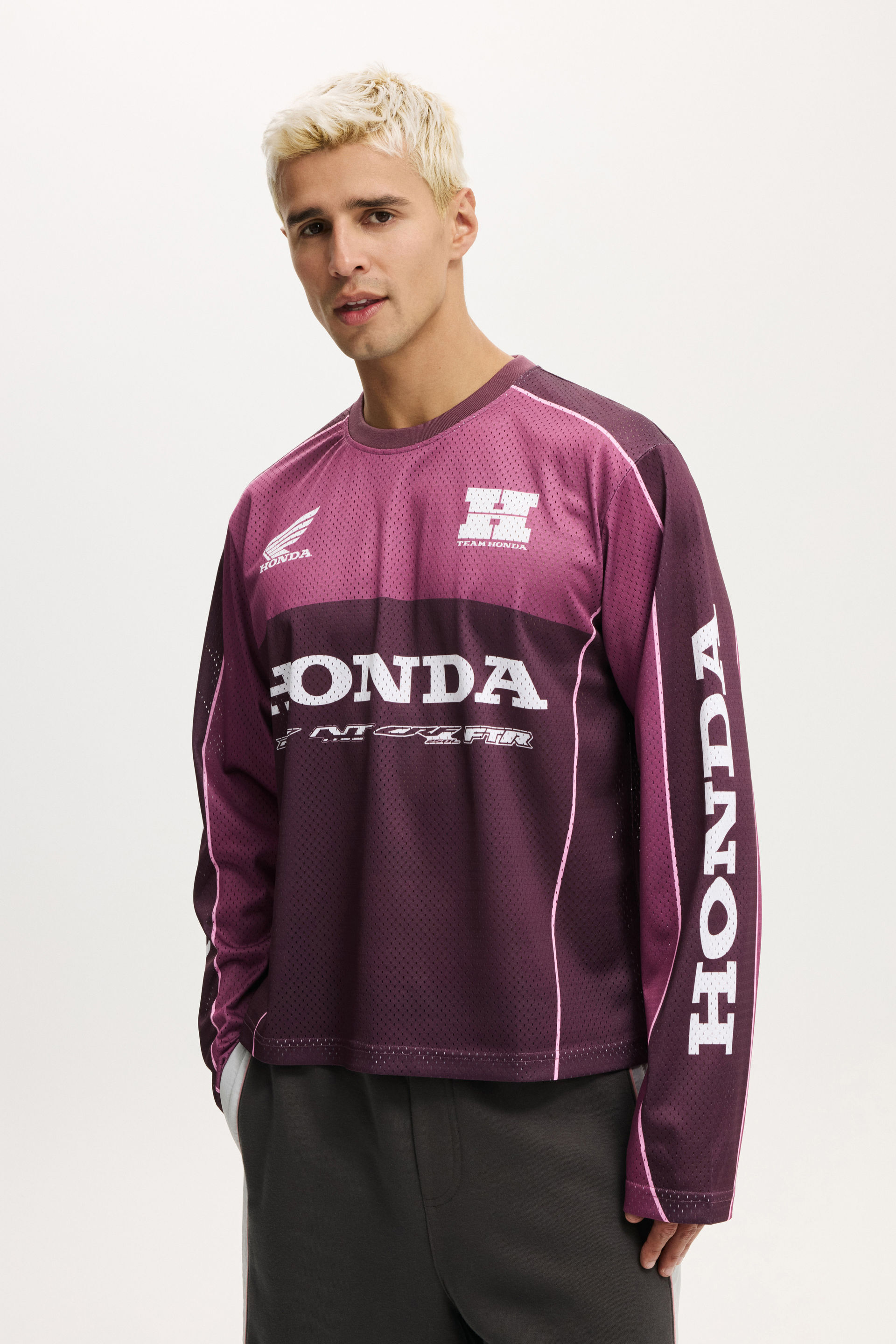 Honda X Jt Racing Ls Football Jersey lcn hon velvet plum / jt x honda - racing usa