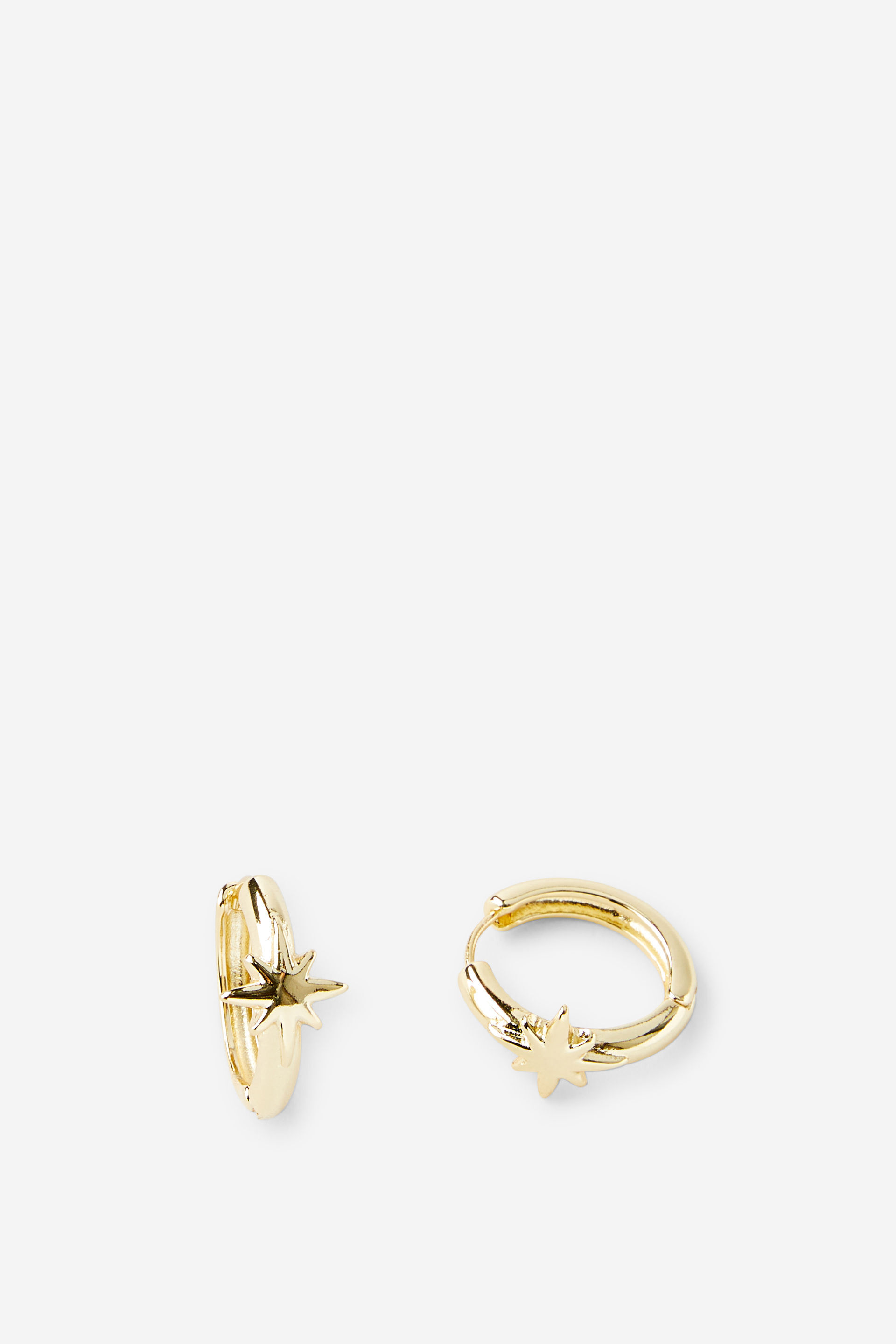 Mid Hoop Earring up gold north star hoop