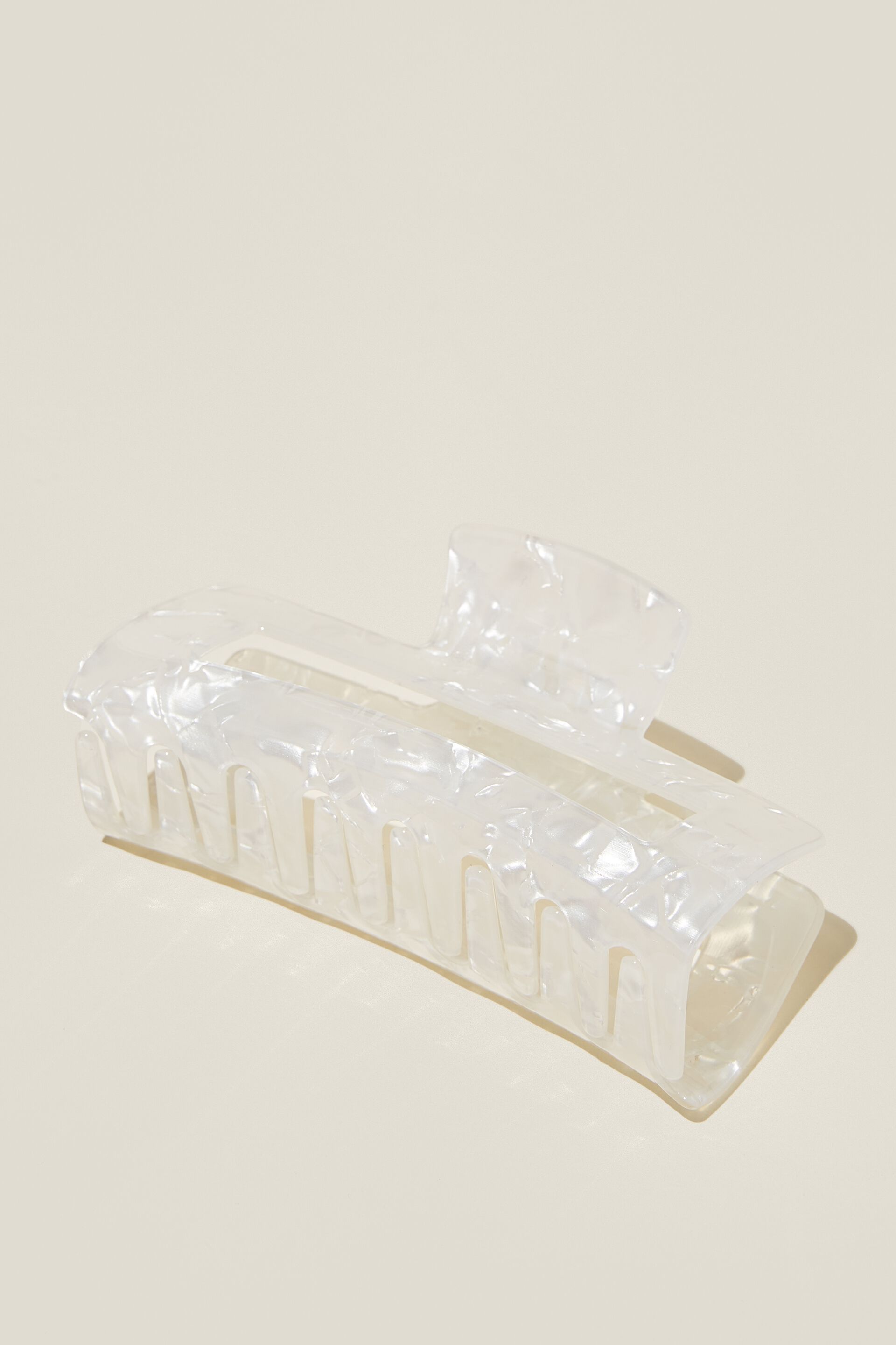 Extra Large Amber Hair Claw bright white marble
