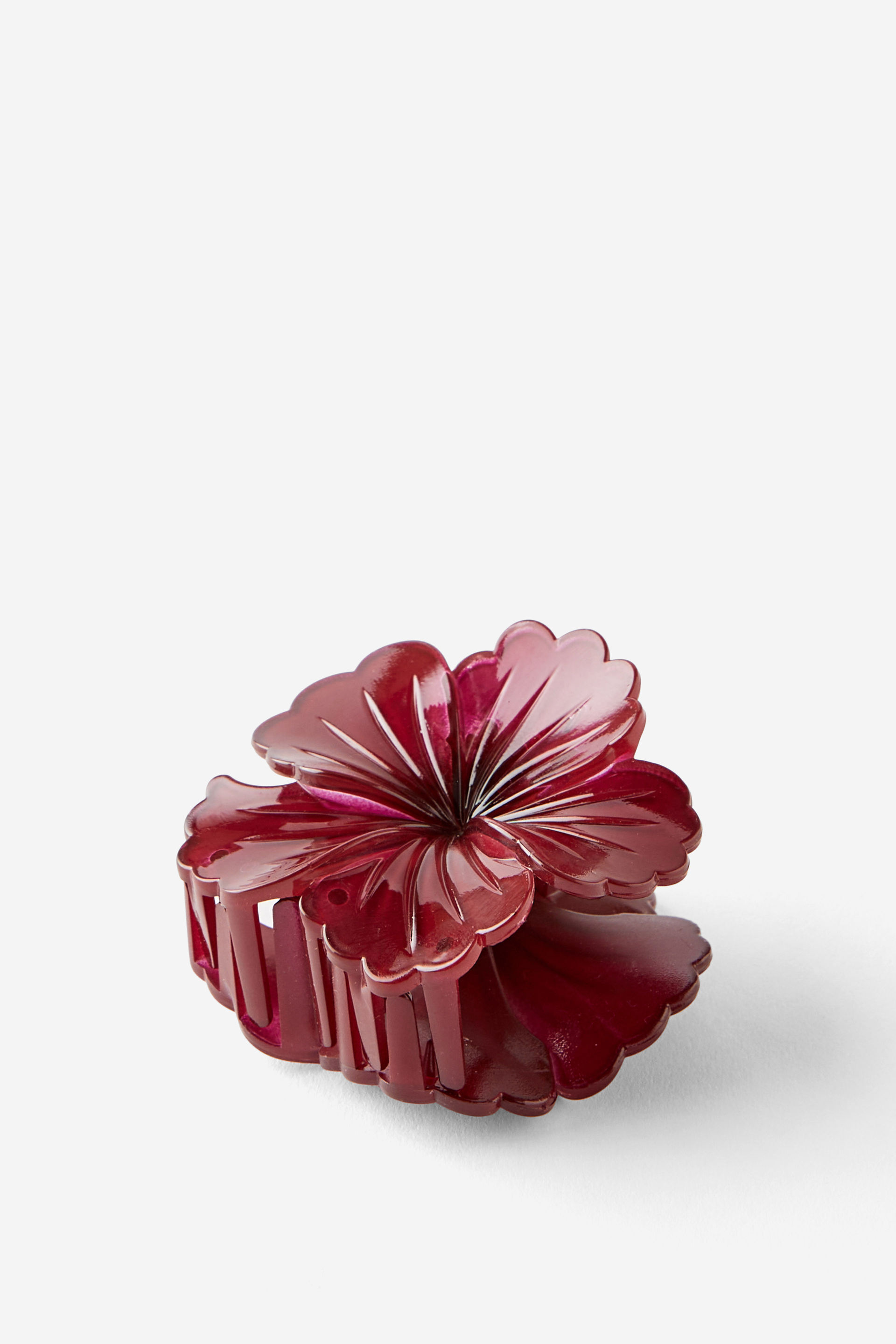 Lily Hair Claw burgundy hibiscus