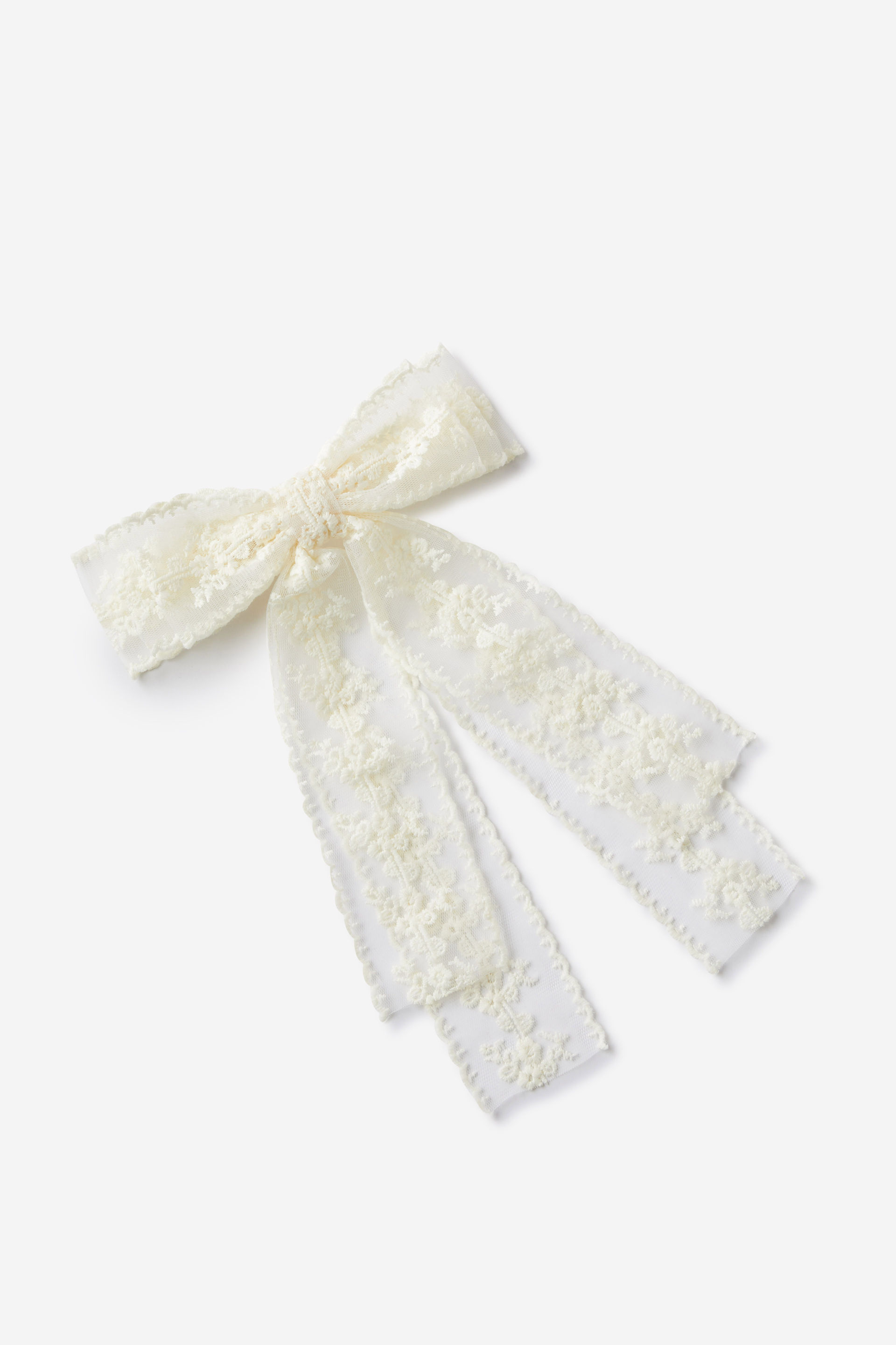 Tilly Hair Bow ecru lace