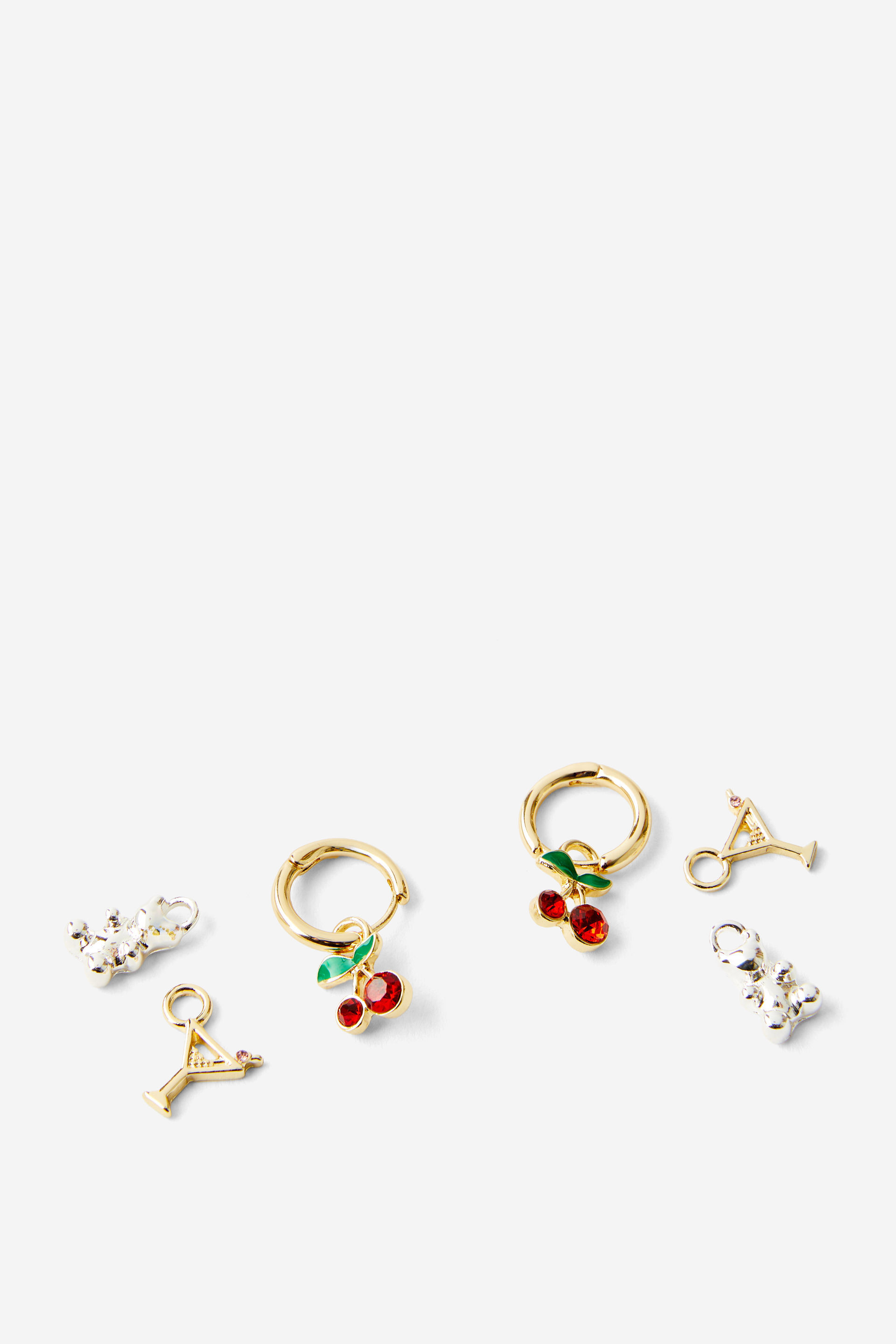 Charm Huggie Set up fruity charm gold