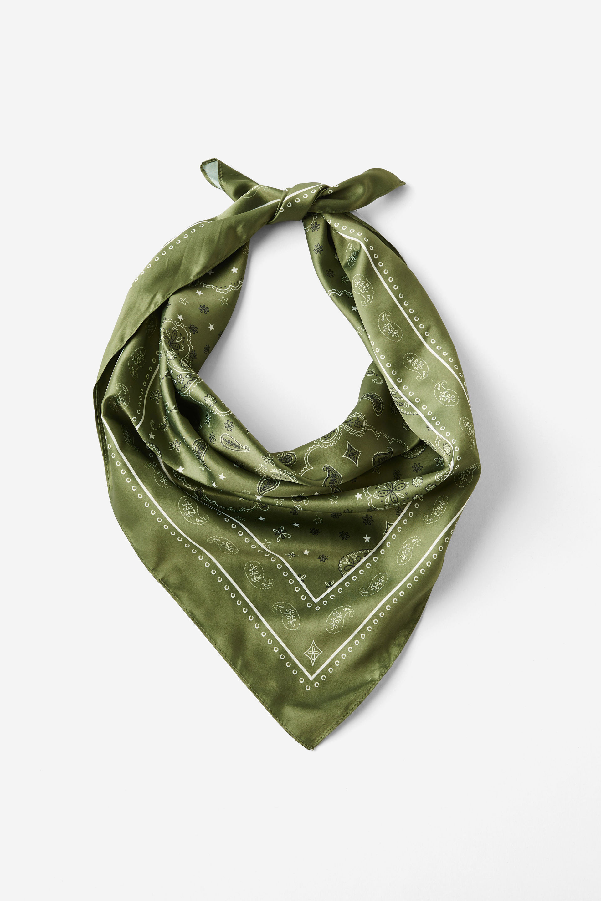 Knot Your Everyday Scarf cactus green paisley