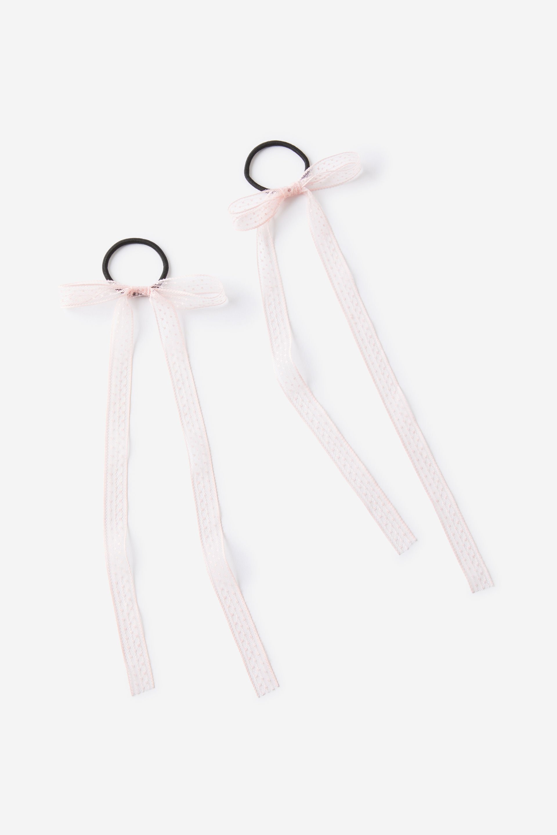 2Pk Poppy Hair Bows pink lace
