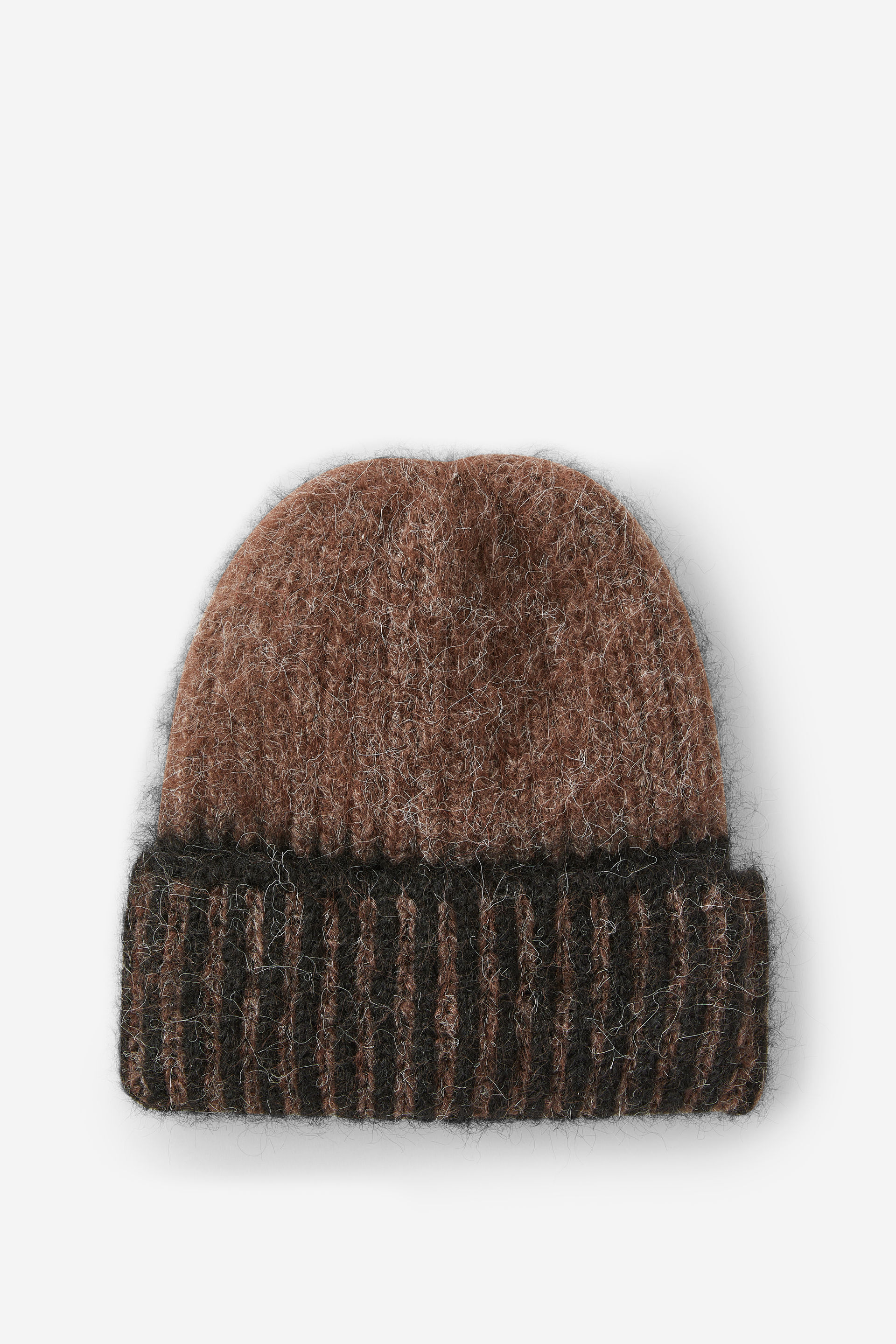 Piper Ribbed Beanie brunette vertical stripe