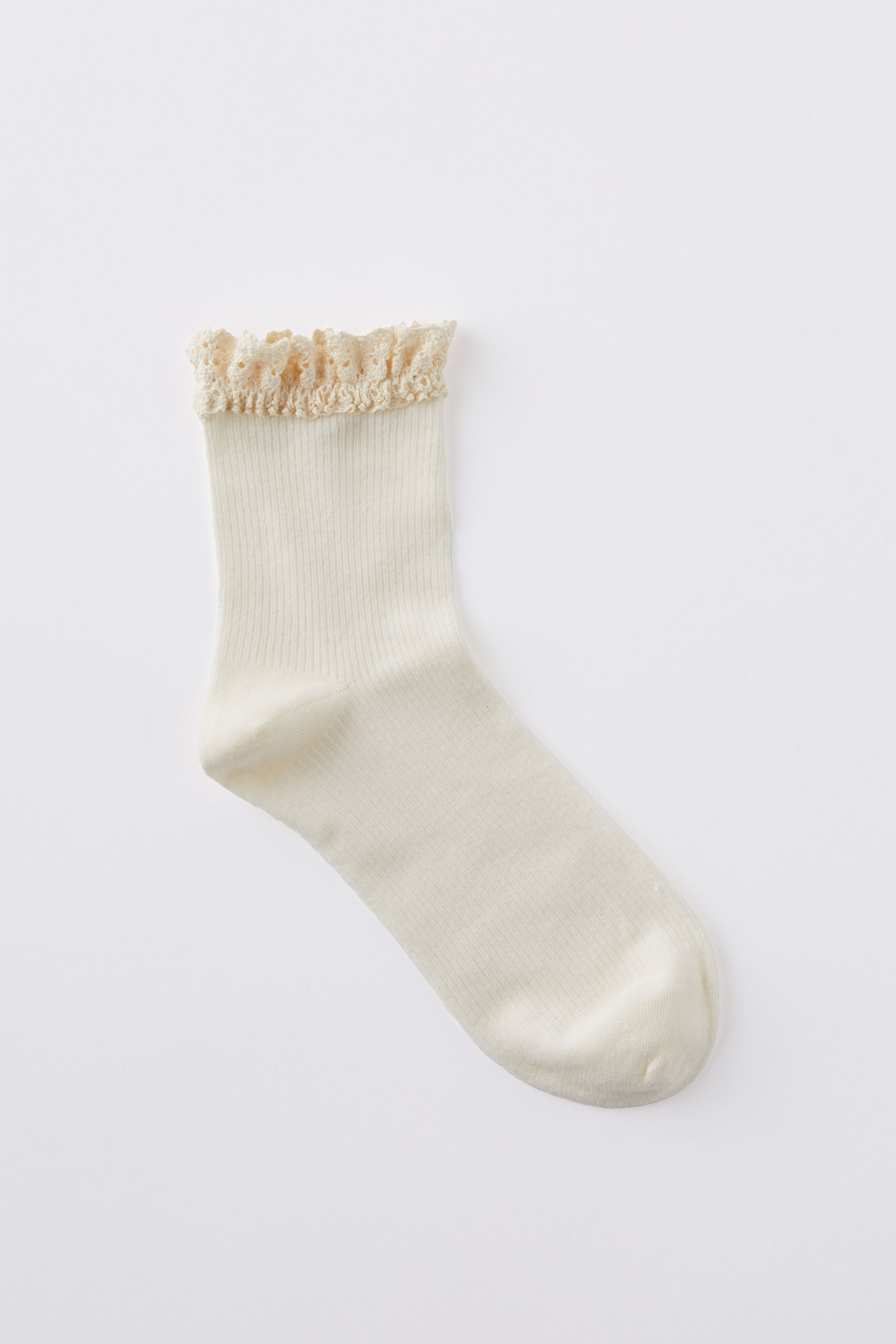 Femme Frill Mid Crew Sock cream