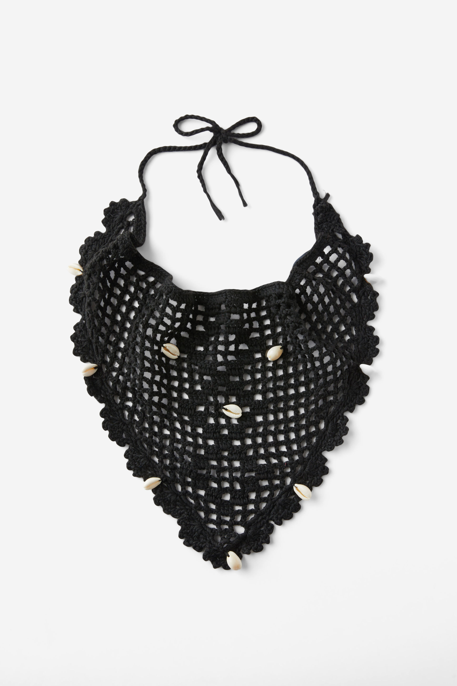 Crochet Bandana black/shell