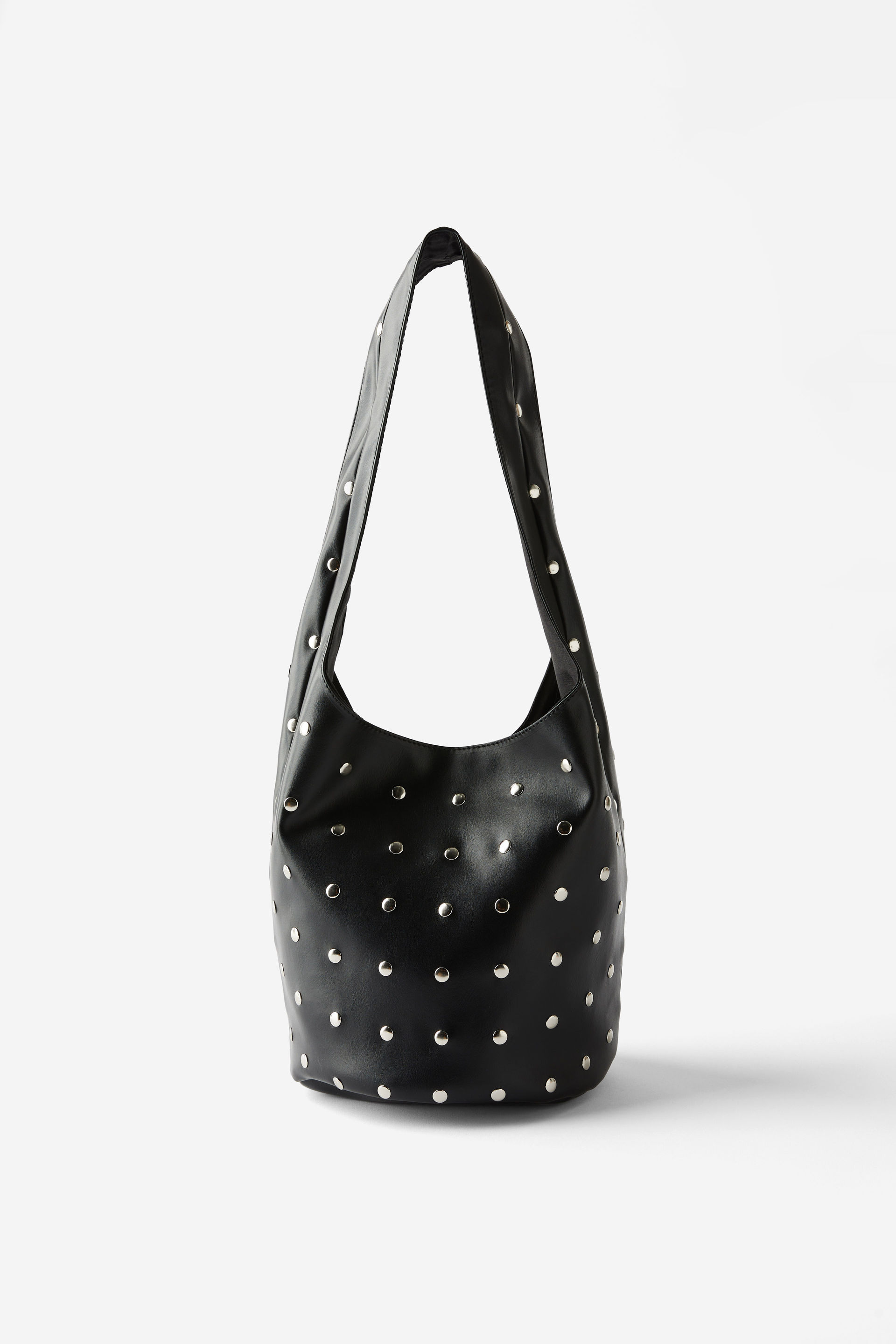 Lia Studded Bucket Bag black/studded