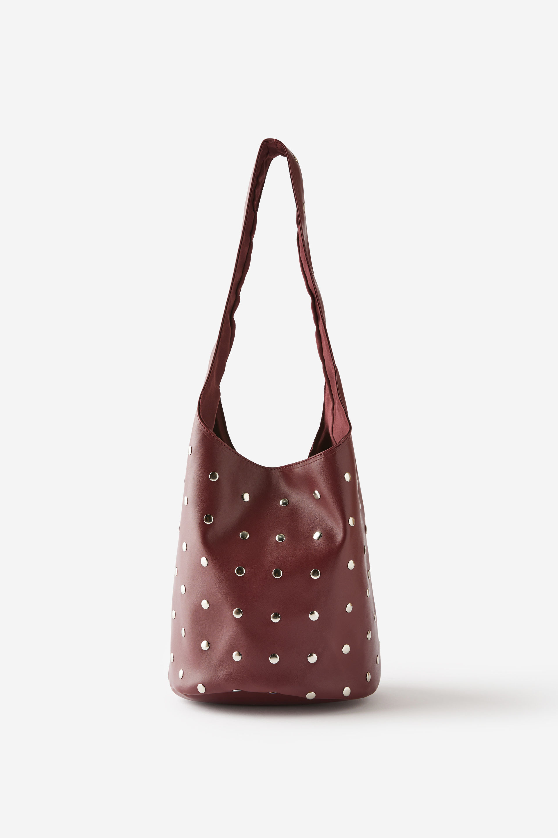 Lia Studded Bucket Bag berry/studded