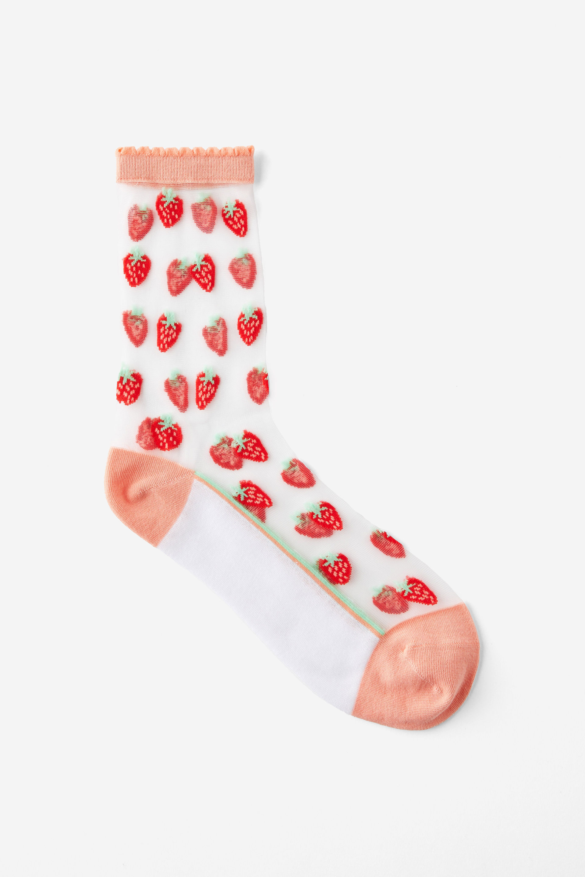 Mesh Crew Sock strawberries/frill