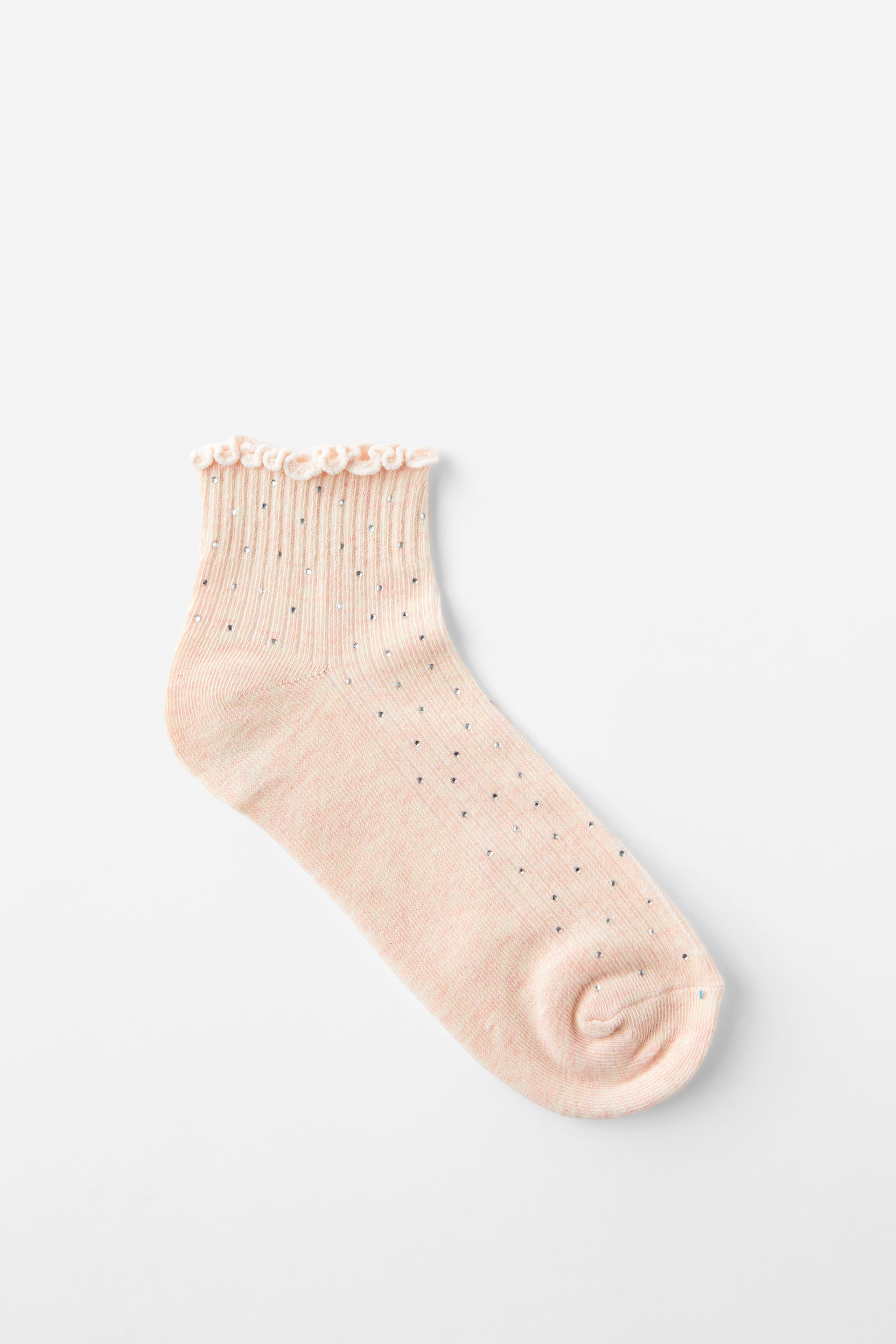 Diamante Frill Ankle Sock pink