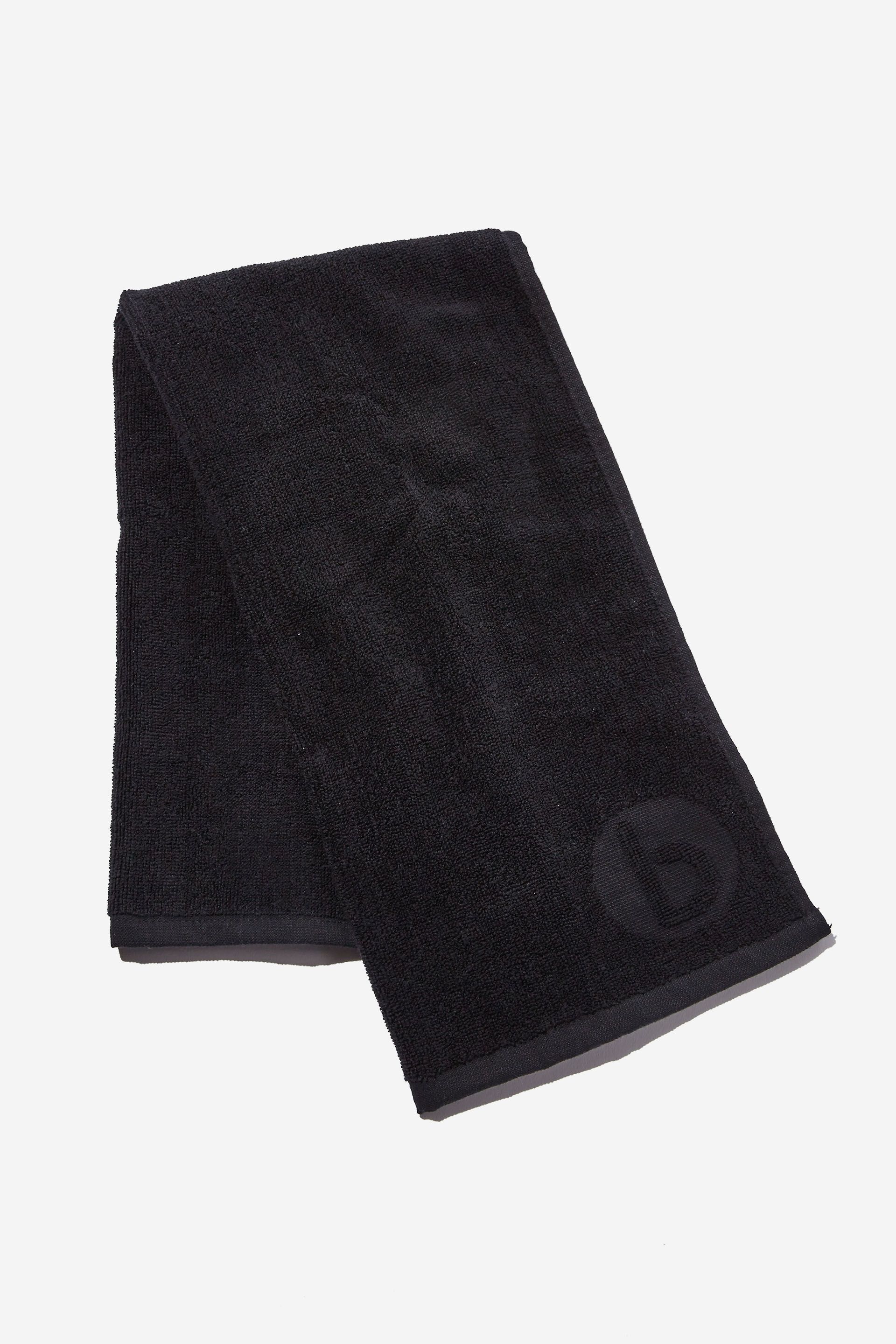 Plush Cotton Sweat Towel black