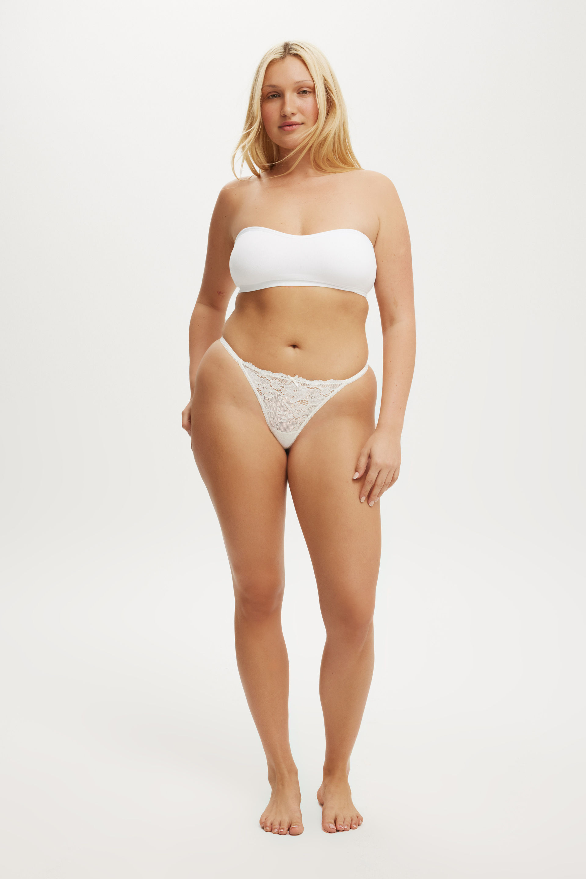 Everyday Lace Tanga Thong Brief cream